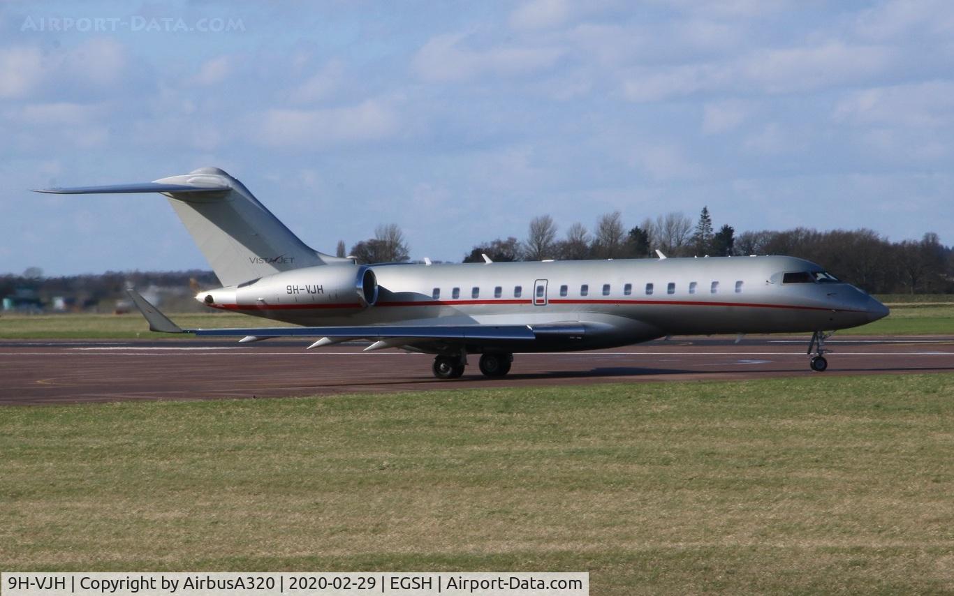 9H-VJH, 2013 Bombardier BD-700-1A10 Global 6000 C/N 9585, Departing NWI