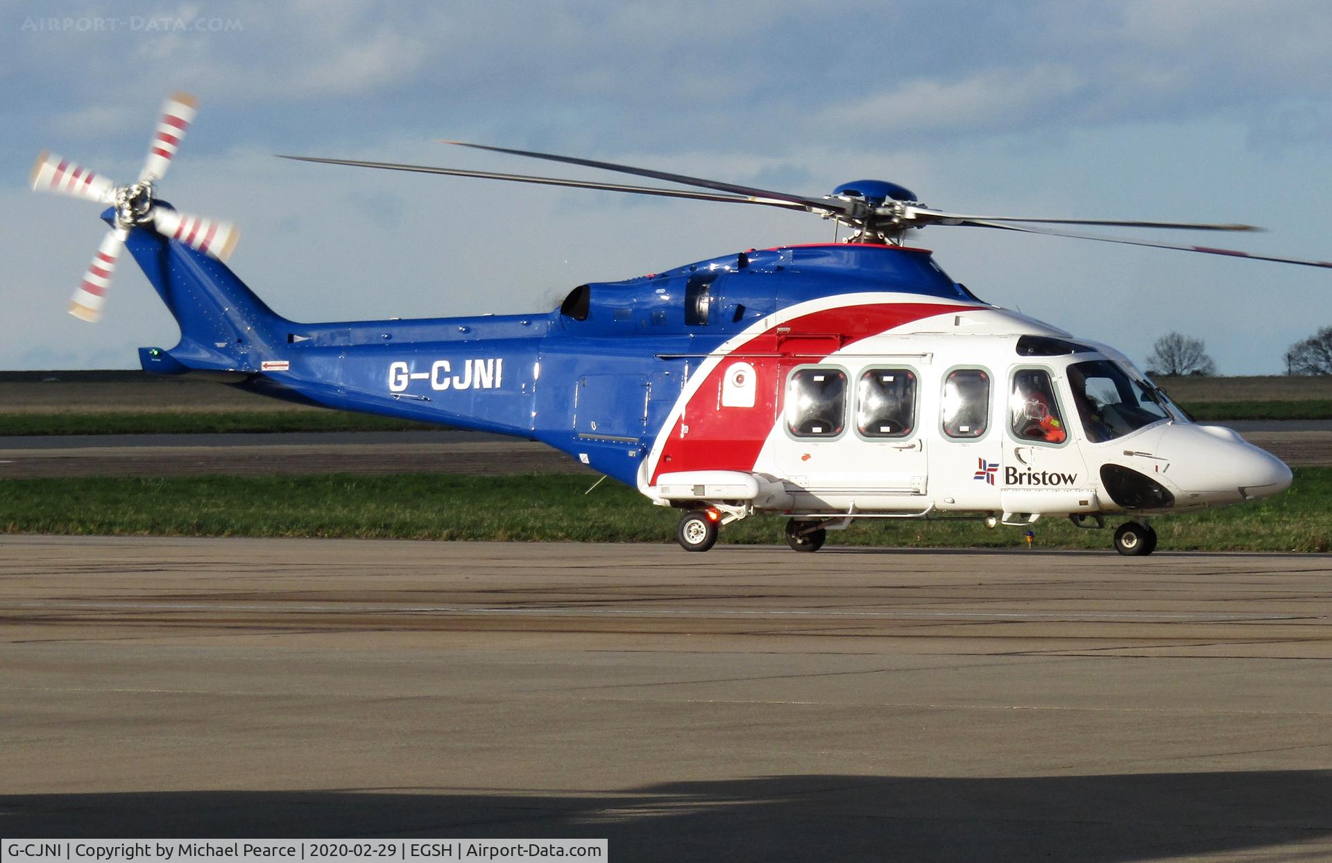 G-CJNI, 2014 AgustaWestland AW-139 C/N 41374, Taxiing back to the main Bristow apron.