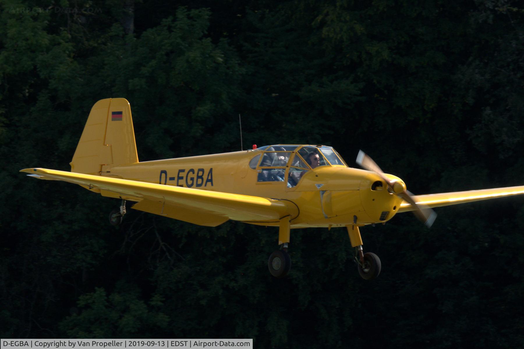 D-EGBA, 1966 Heliopolis Gomhouria Mk.6 (Bu-181) C/N 184, Heliopolis Gomhouria Mk.6 landing at Hahnweide airfield, Germany. OTT 2019