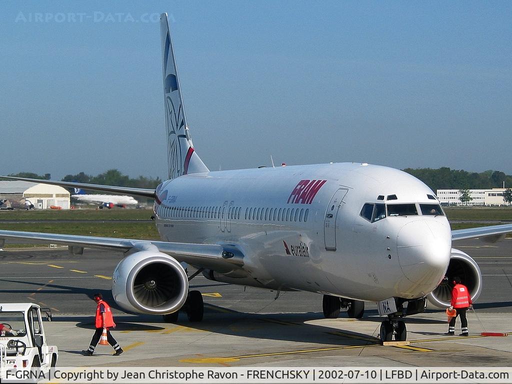 F-GRNA, 1998 Boeing 737-85F C/N 28823, Euralair. FRAM titles.