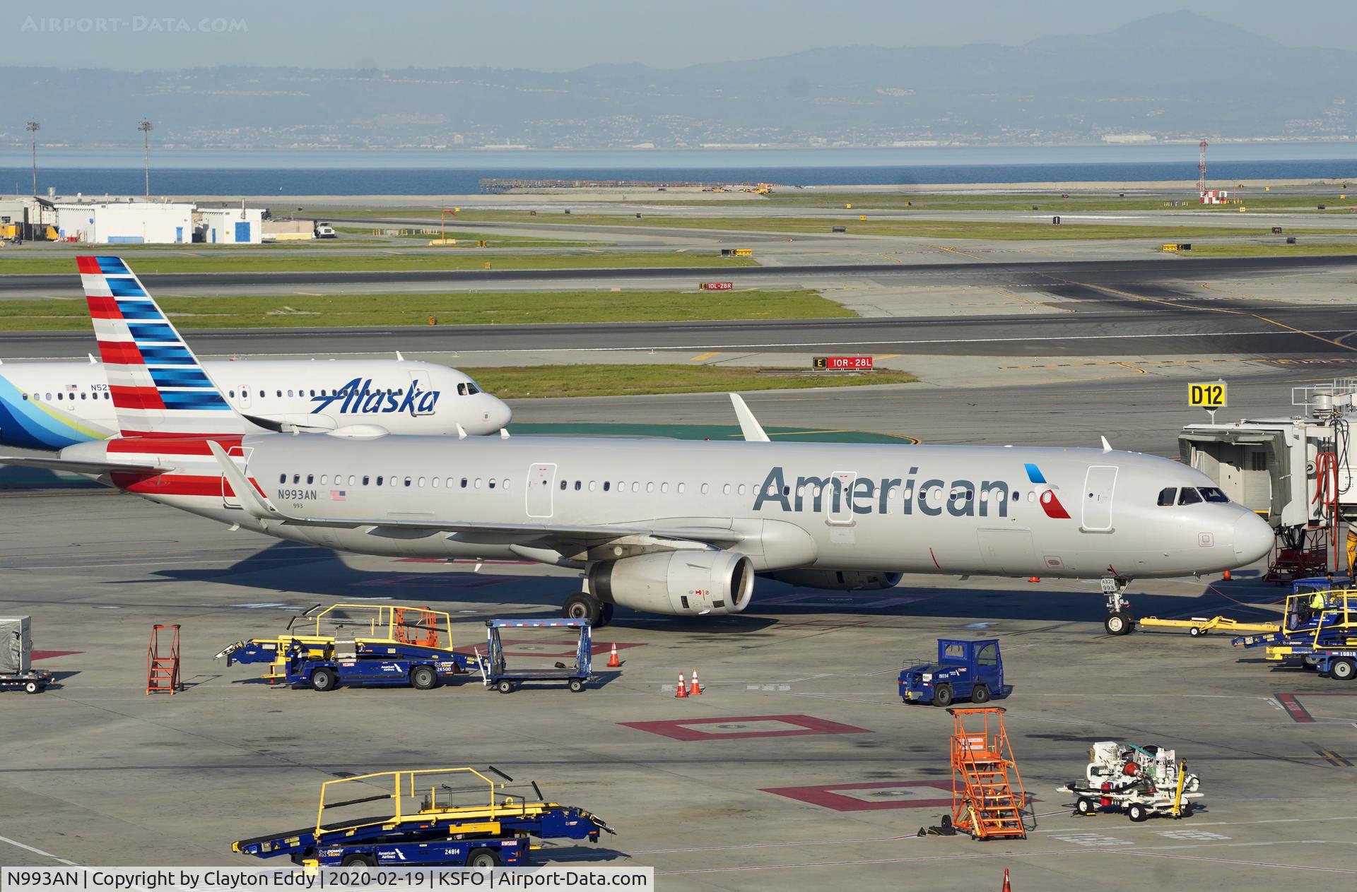 N993AN, 2016 Airbus A321-231 C/N 7188, Sky Terrace SFO 2020.