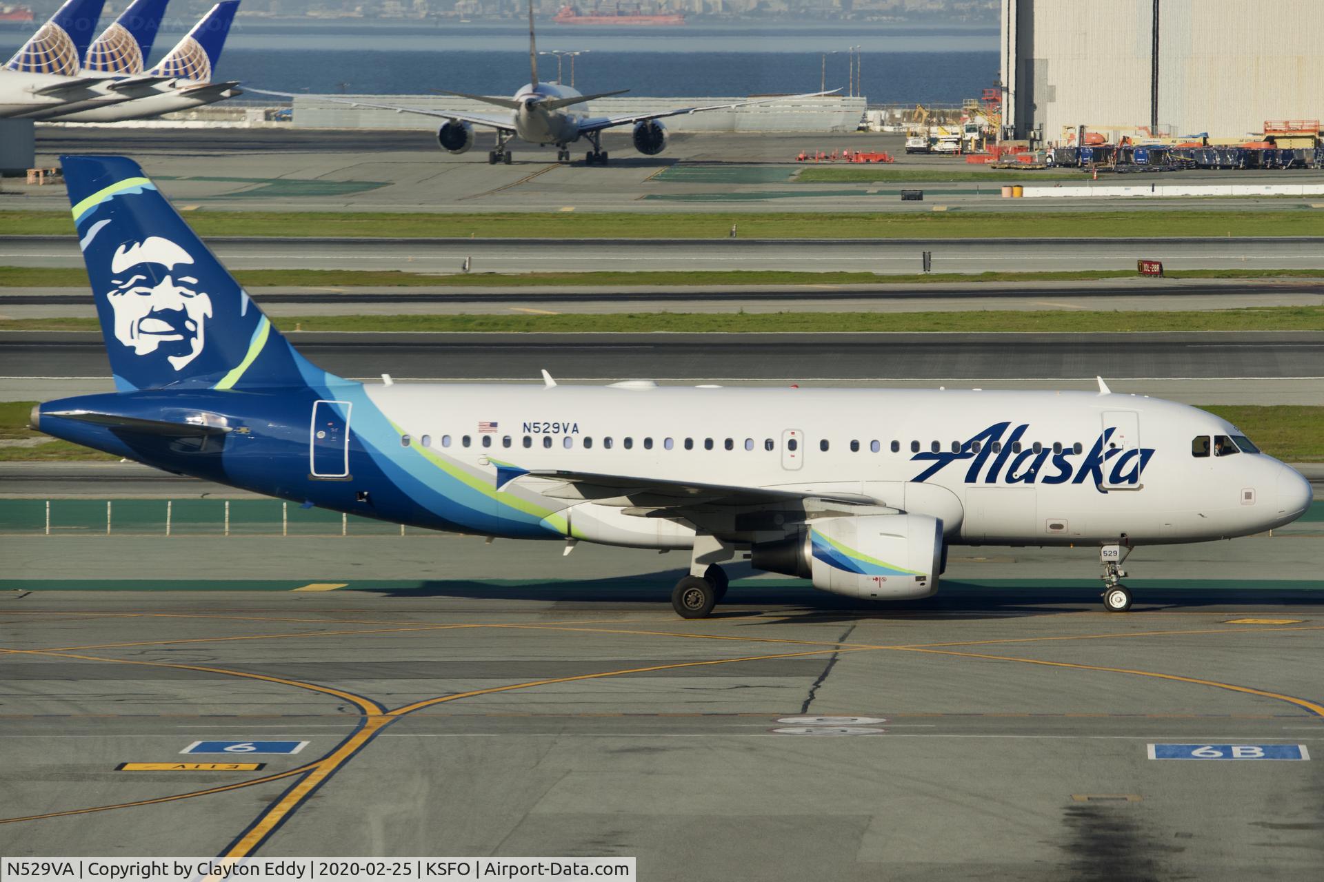 N529VA, 2008 Airbus A319-112 C/N 3684, Sky Terrace SFO 2020.