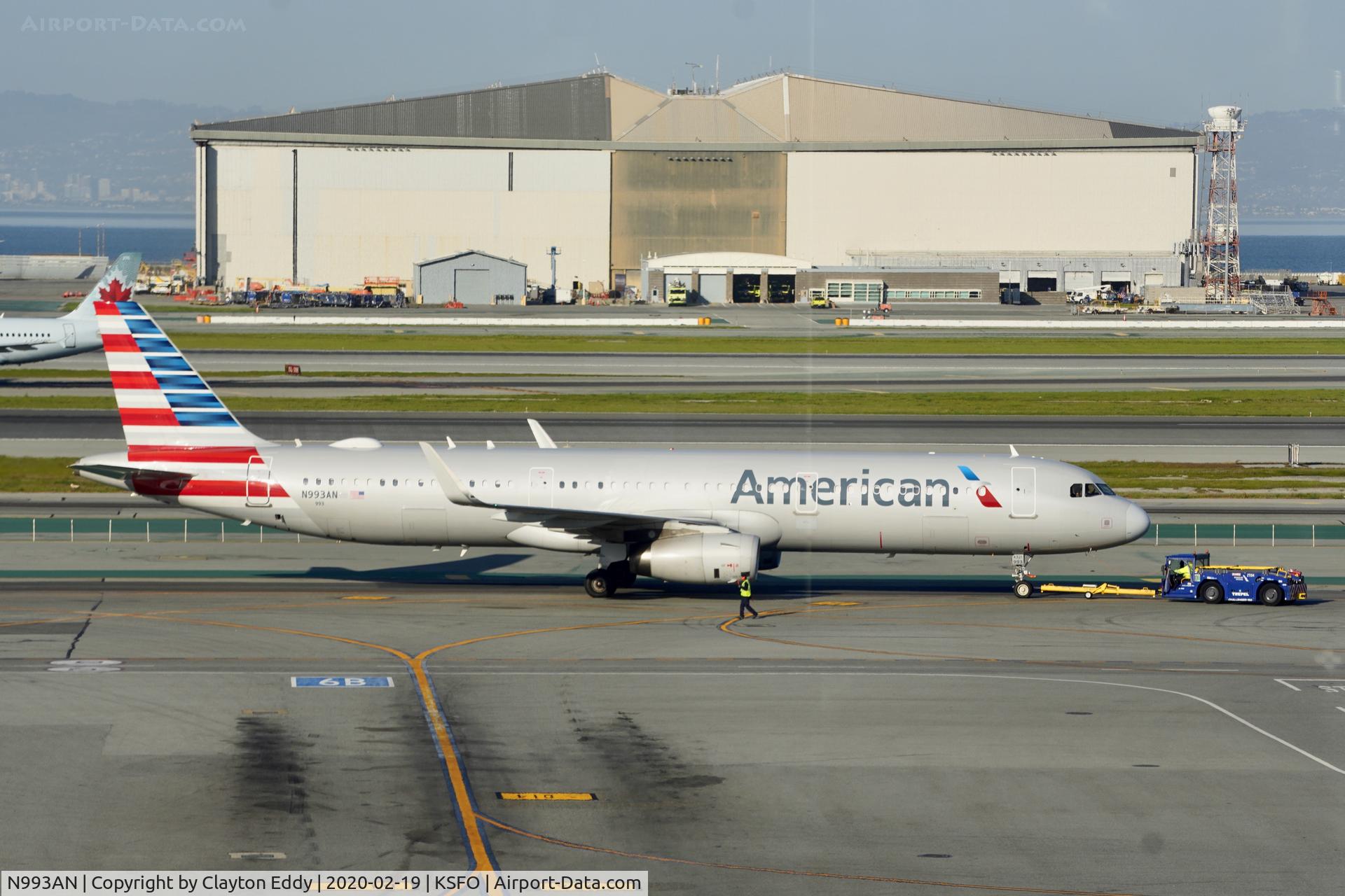 N993AN, 2016 Airbus A321-231 C/N 7188, Sky Terrace SFO 2020.
