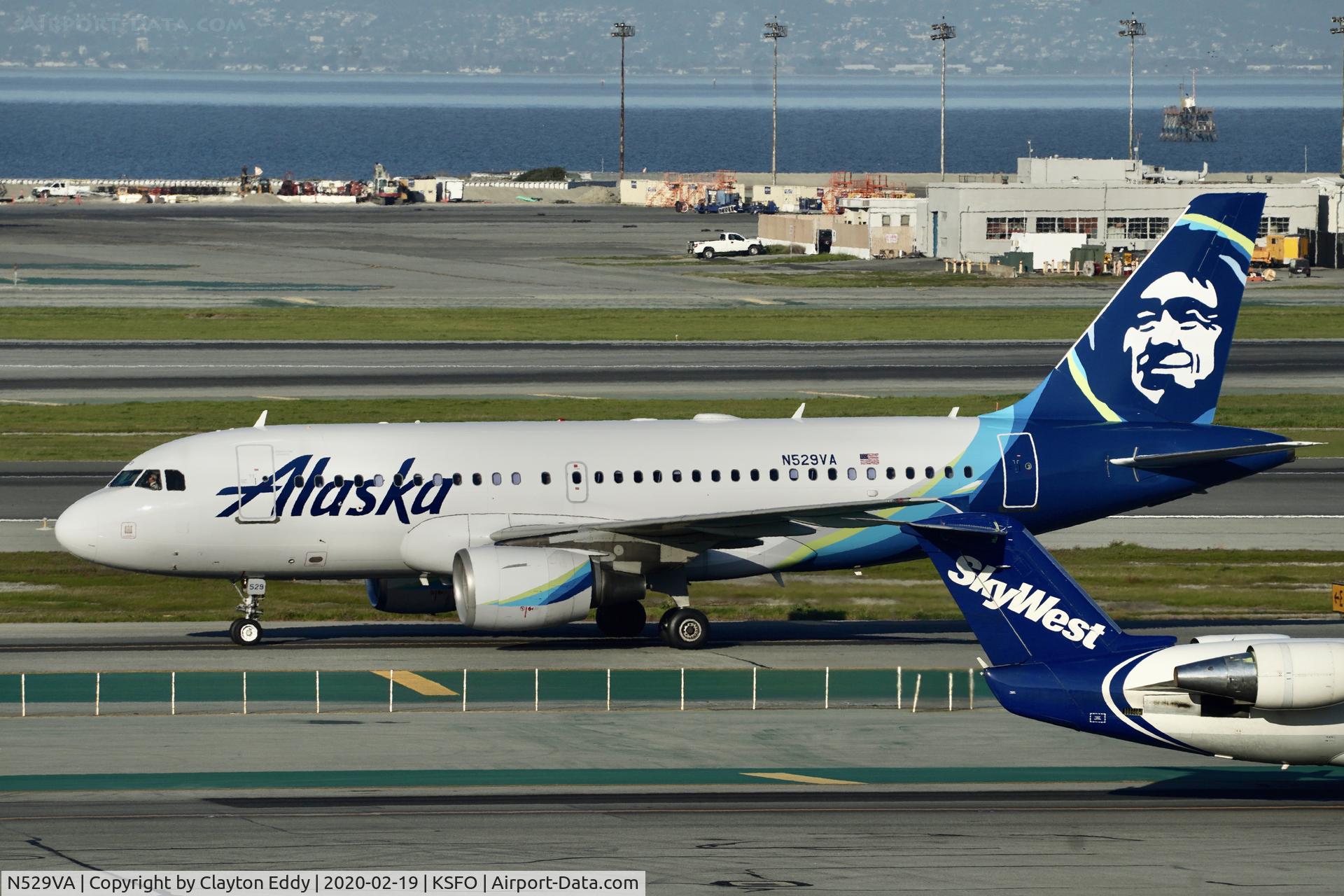 N529VA, 2008 Airbus A319-112 C/N 3684, Sky Terrace SFO 2020.