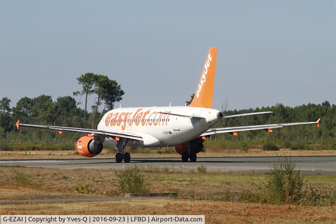G-EZAI, 2006 Airbus A319-111 C/N 2735, Airbus A319-111, Lining up rwy 05, Bordeaux Mérignac airport (LFBD-BOD)