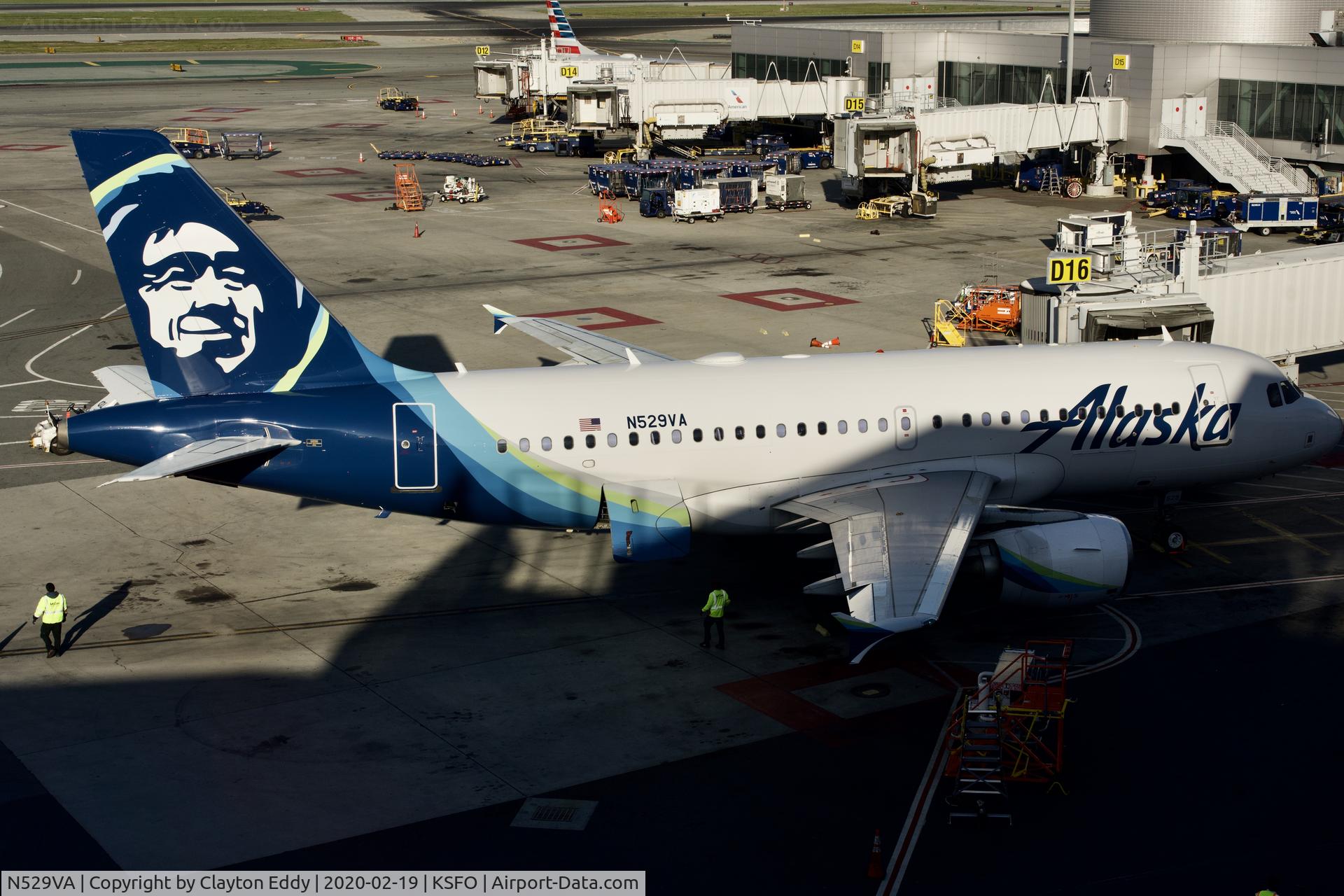 N529VA, 2008 Airbus A319-112 C/N 3684, Sky Terrace SFO 2020.