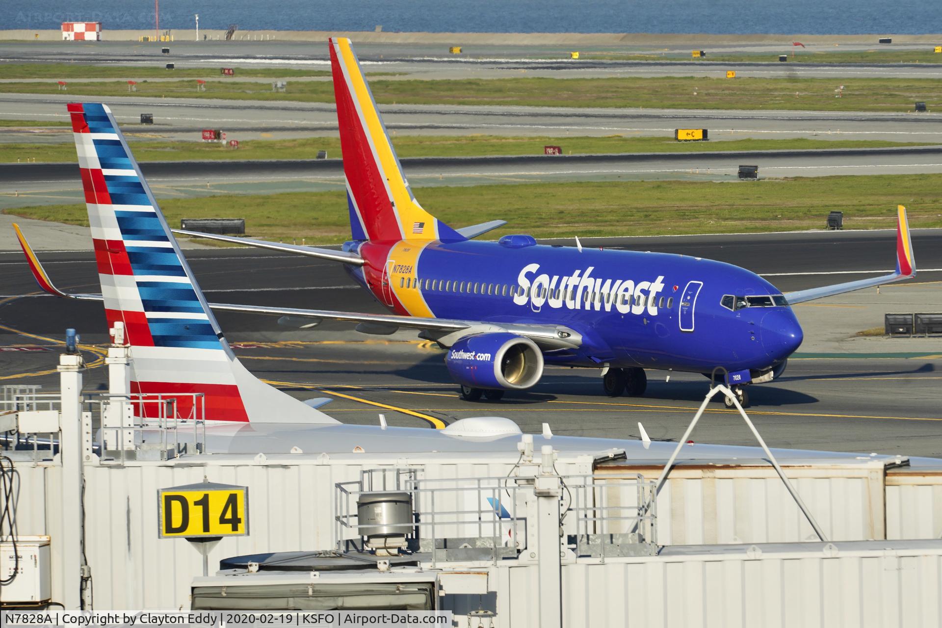 N7828A, 2003 Boeing 737-7CT C/N 33697, Sky Terrace SFO 2020.