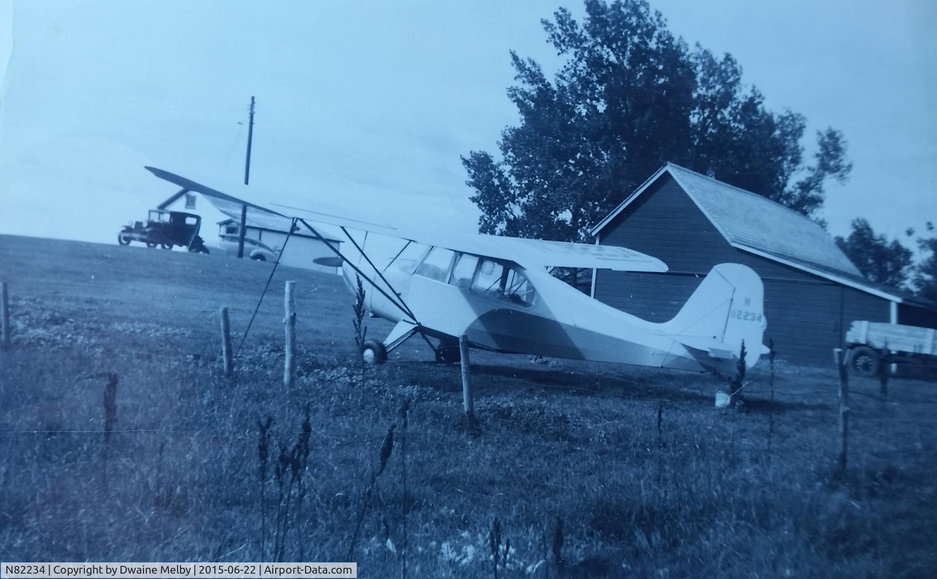 N82234, 1946 Aeronca 7AC Champion C/N 7AC-862, Picture of Champ N82234 in December of 1951 at our farm outside of Bowbells ND. It was my grandfathers first airplane.
