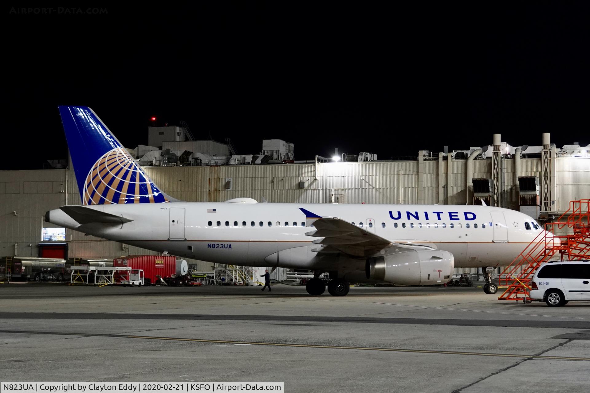 N823UA, 1998 Airbus A319-131 C/N 952, SFO 2020.