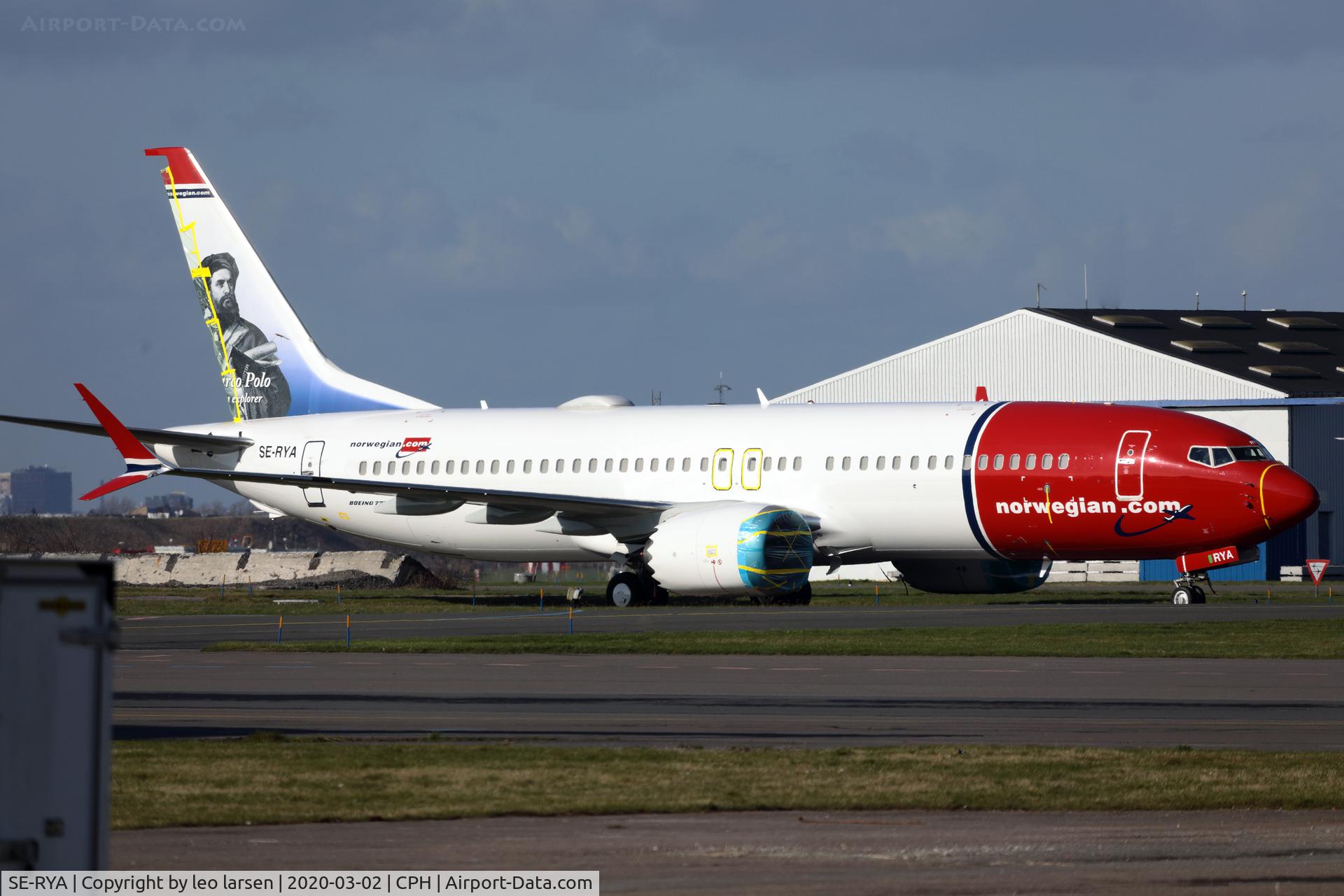 SE-RYA, 2018 Boeing 737-8 MAX C/N 64993, Copenhagen 2.3.2020 in storage.