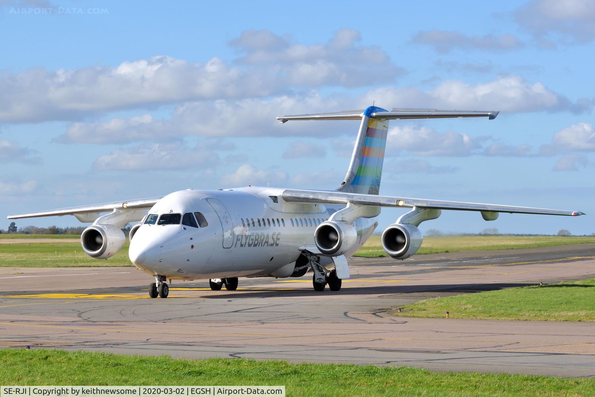 SE-RJI, 1999 British Aerospace Avro 146-RJ100 C/N E3357, Arriving at Norwich from Malmo.