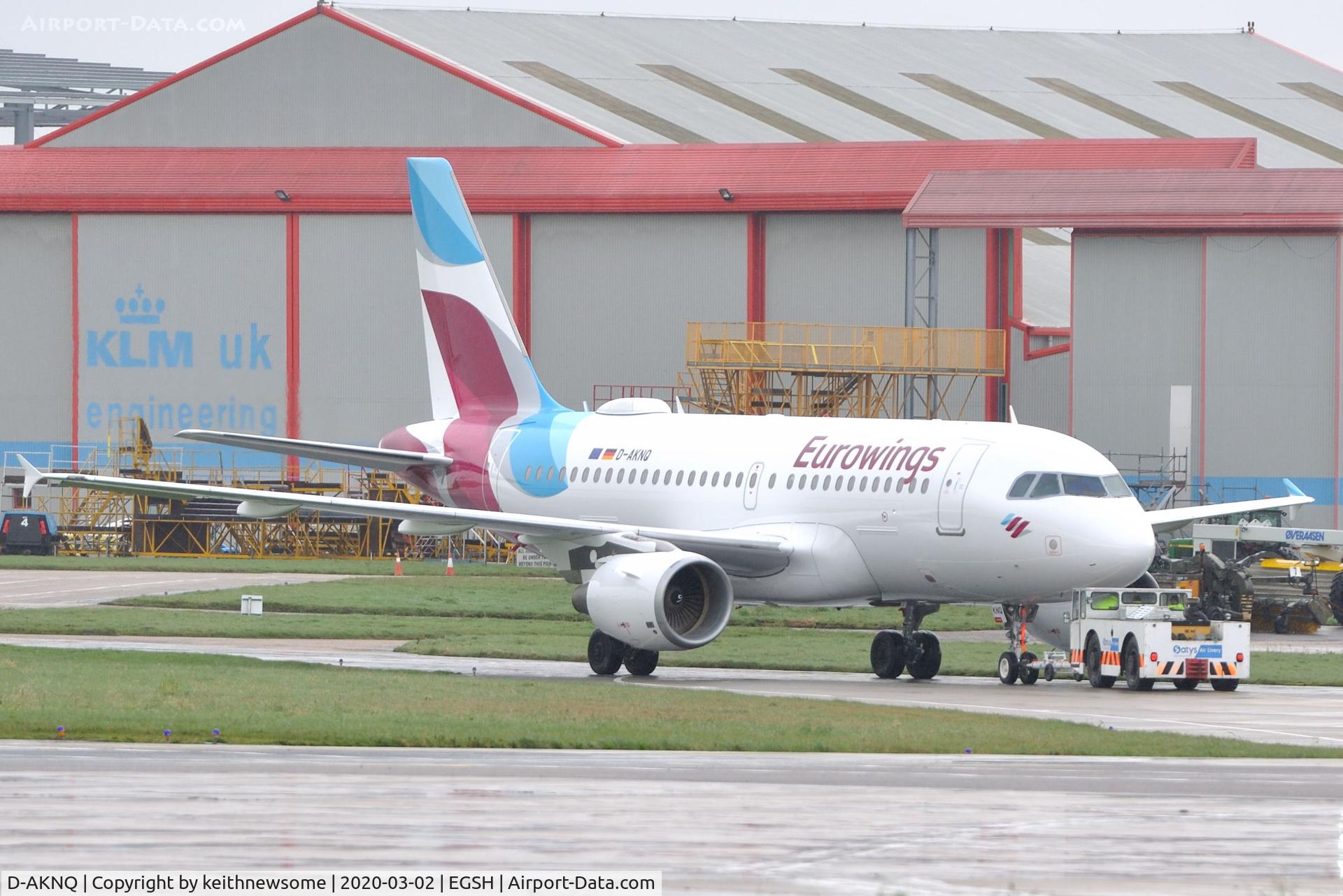 D-AKNQ, 2000 Airbus A319-112 C/N 1170, Towed from spray shop with Eurowings colour scheme.