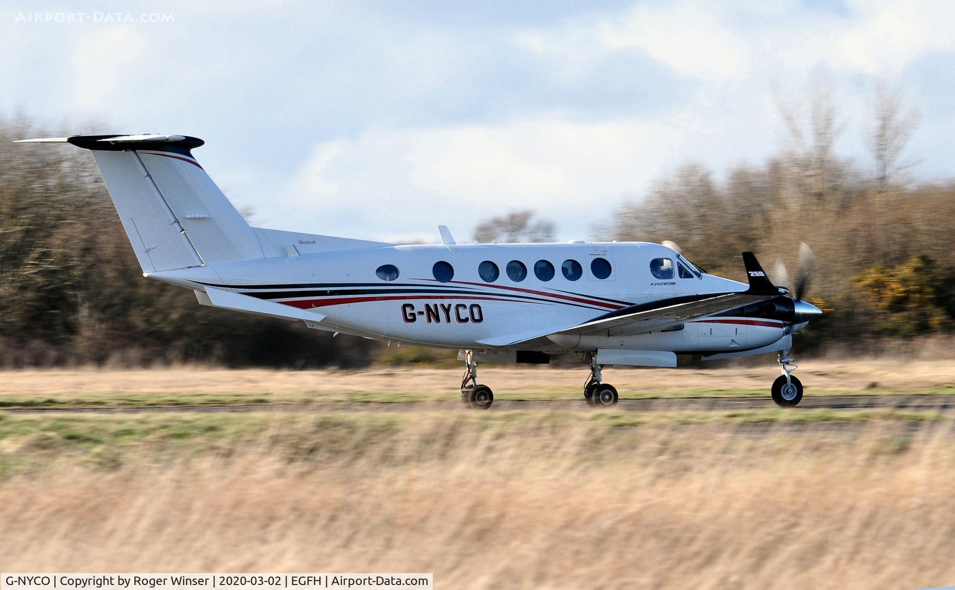 G-NYCO, 2015 Beechcraft B200GT Super King Air C/N BY-238, Visiting Super King Air operated by Dawn Meats Group departing Runway 04.