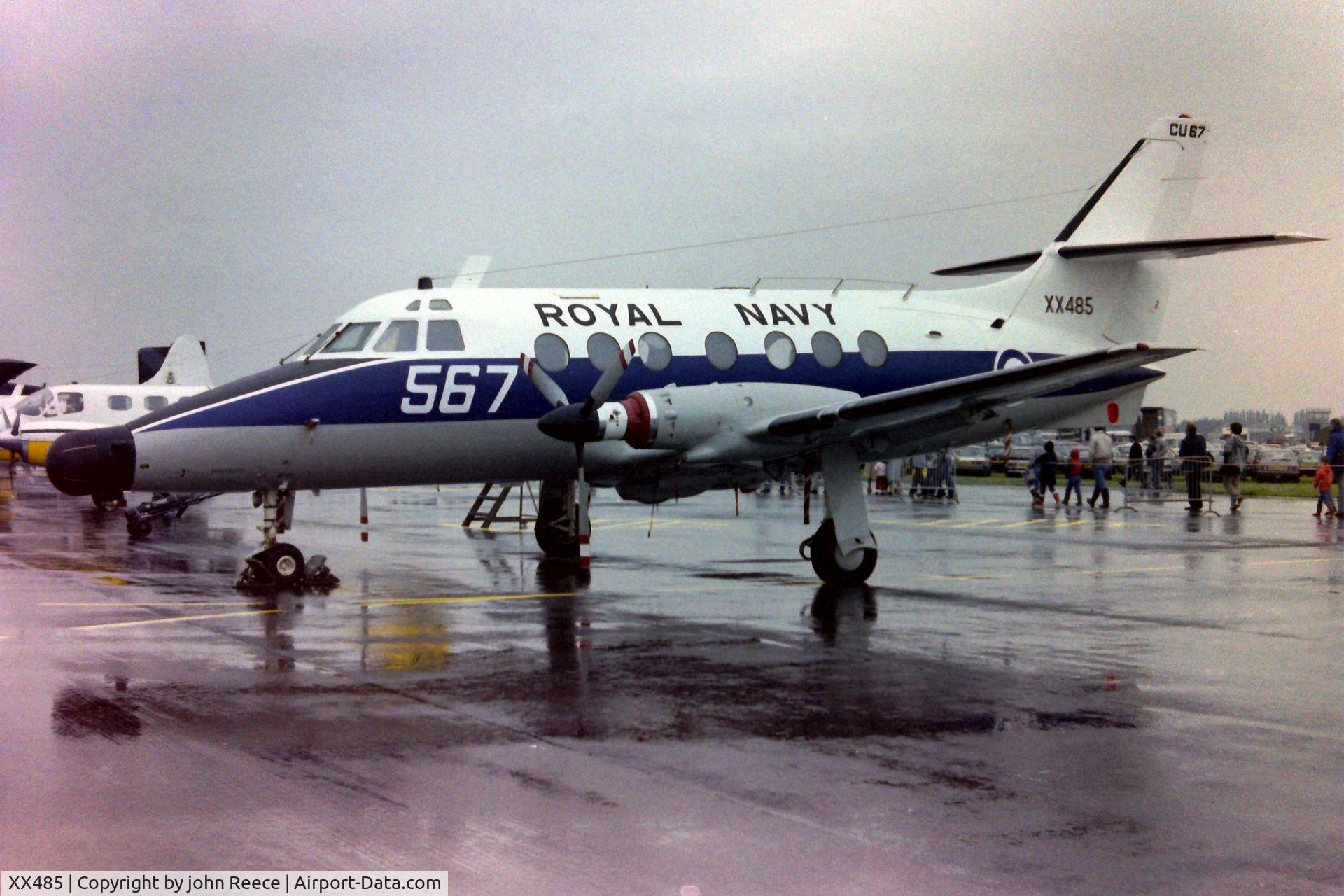 XX485, 1974 Scottish Aviation HP-137 Jetstream T.2 C/N 268, At a rainy Finningley airshow late 1970's or early 1980's