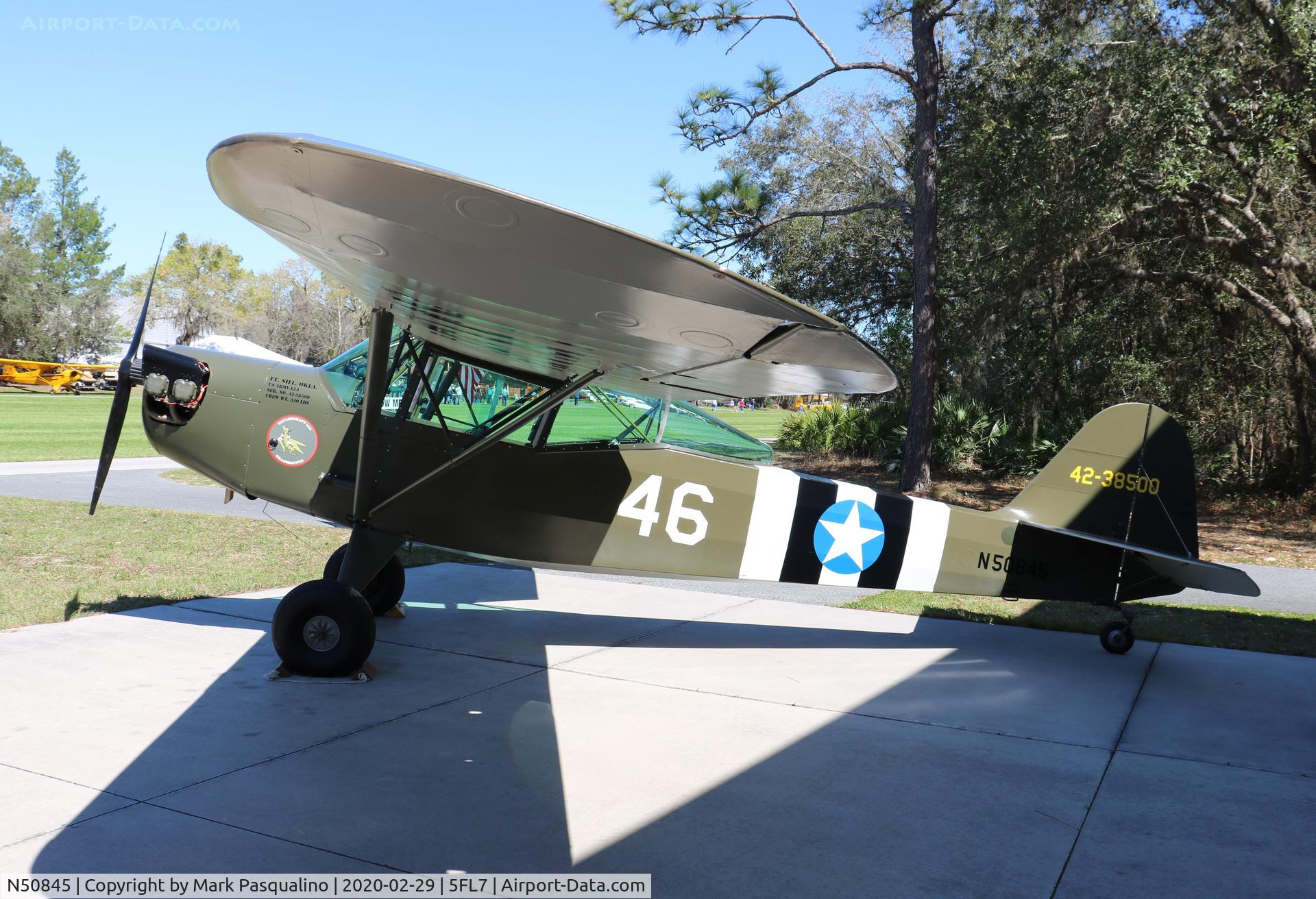N50845, 1943 Taylorcraft DCO-65 C/N 0-4538, Taylorcraft L-2A