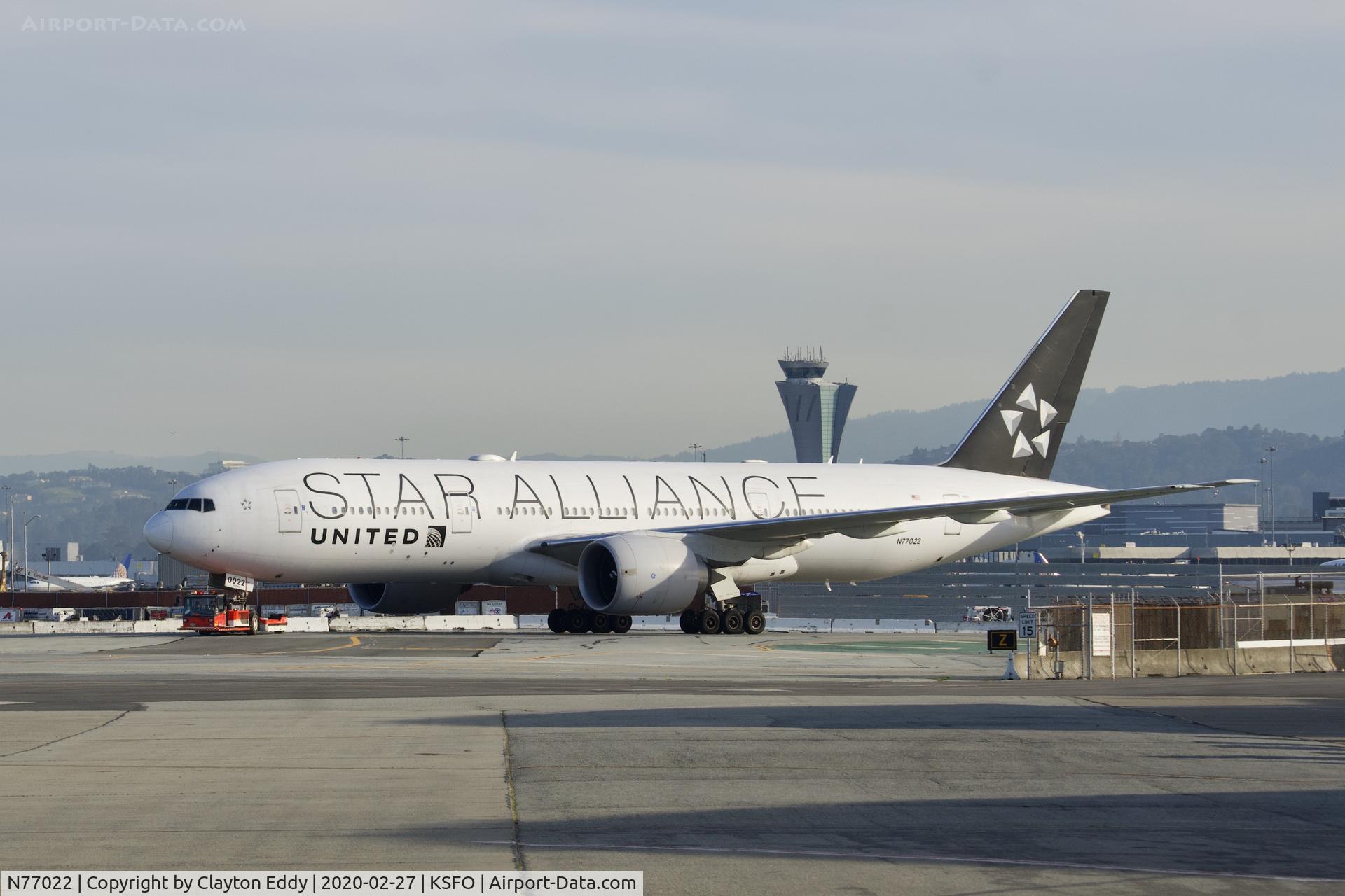 N77022, 2010 Boeing 777-224 C/N 39777, SFO 2020.