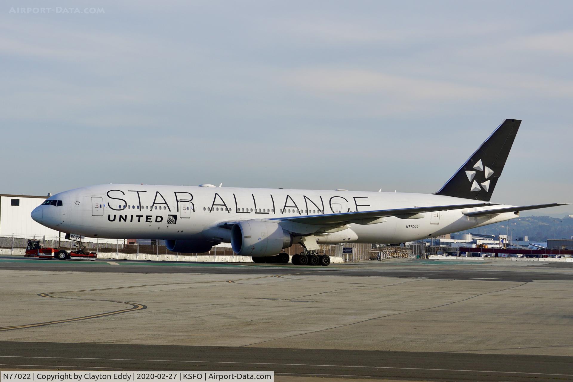 N77022, 2010 Boeing 777-224 C/N 39777, SFO 2020.