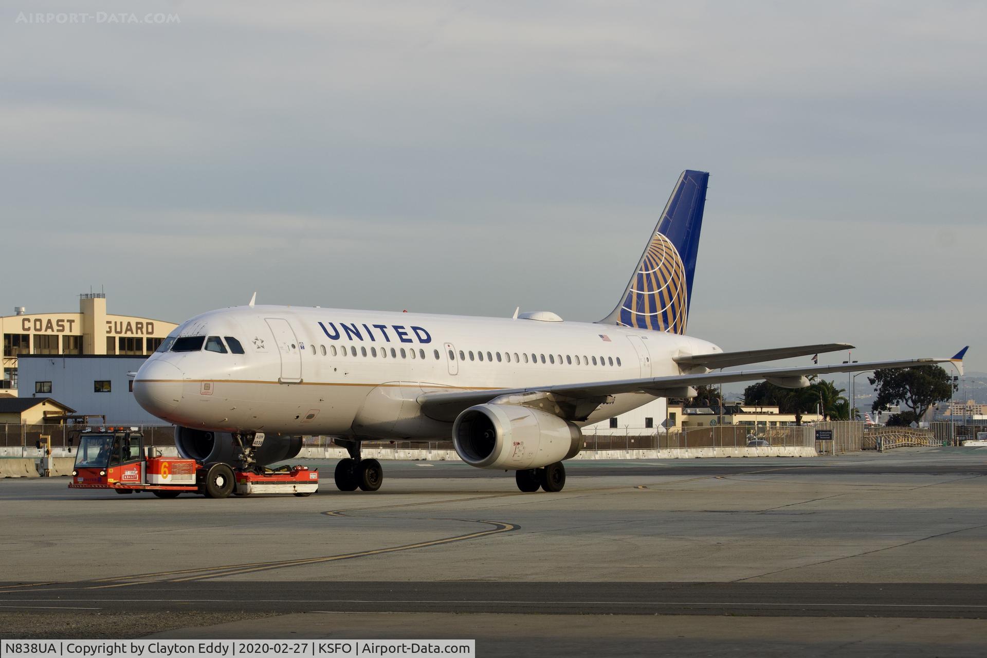 N838UA, 2001 Airbus A319-131 C/N 1477, SFO 2020.