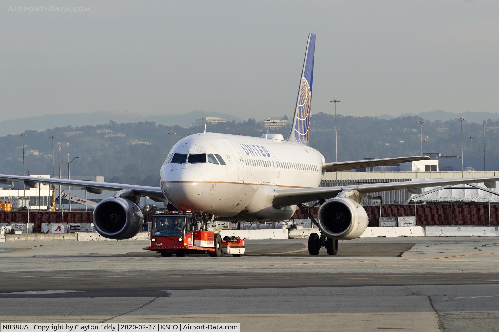 N838UA, 2001 Airbus A319-131 C/N 1477, SFO 2020.