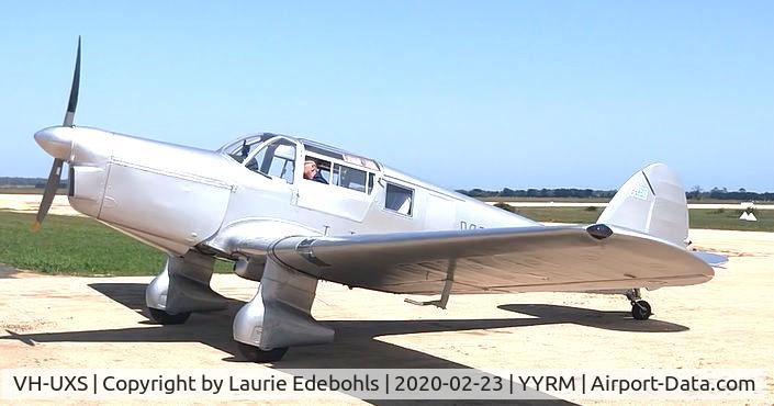 VH-UXS, 1939 Percival P-28 Proctor 1 C/N P-6187, Sighted at Yarram Aerodrome YYRM in February, 2020.