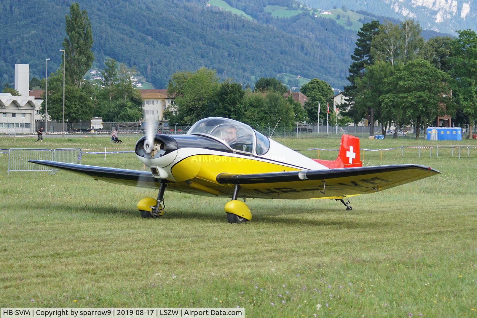 HB-SVM, 1962 Uetz Jodel U2V C/N 22, Thun airfield.