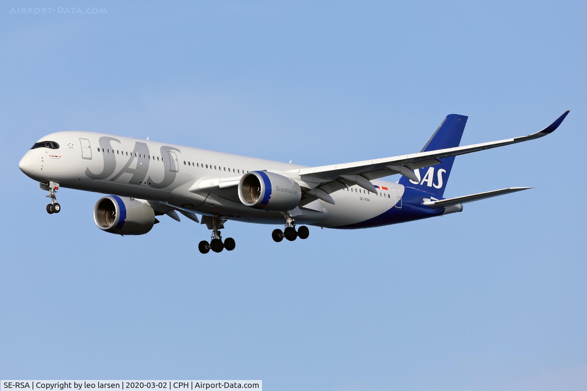 SE-RSA, 2019 Airbus A350-941 C/N 358, Copenhagen 2.3.2020 L/D R-22L