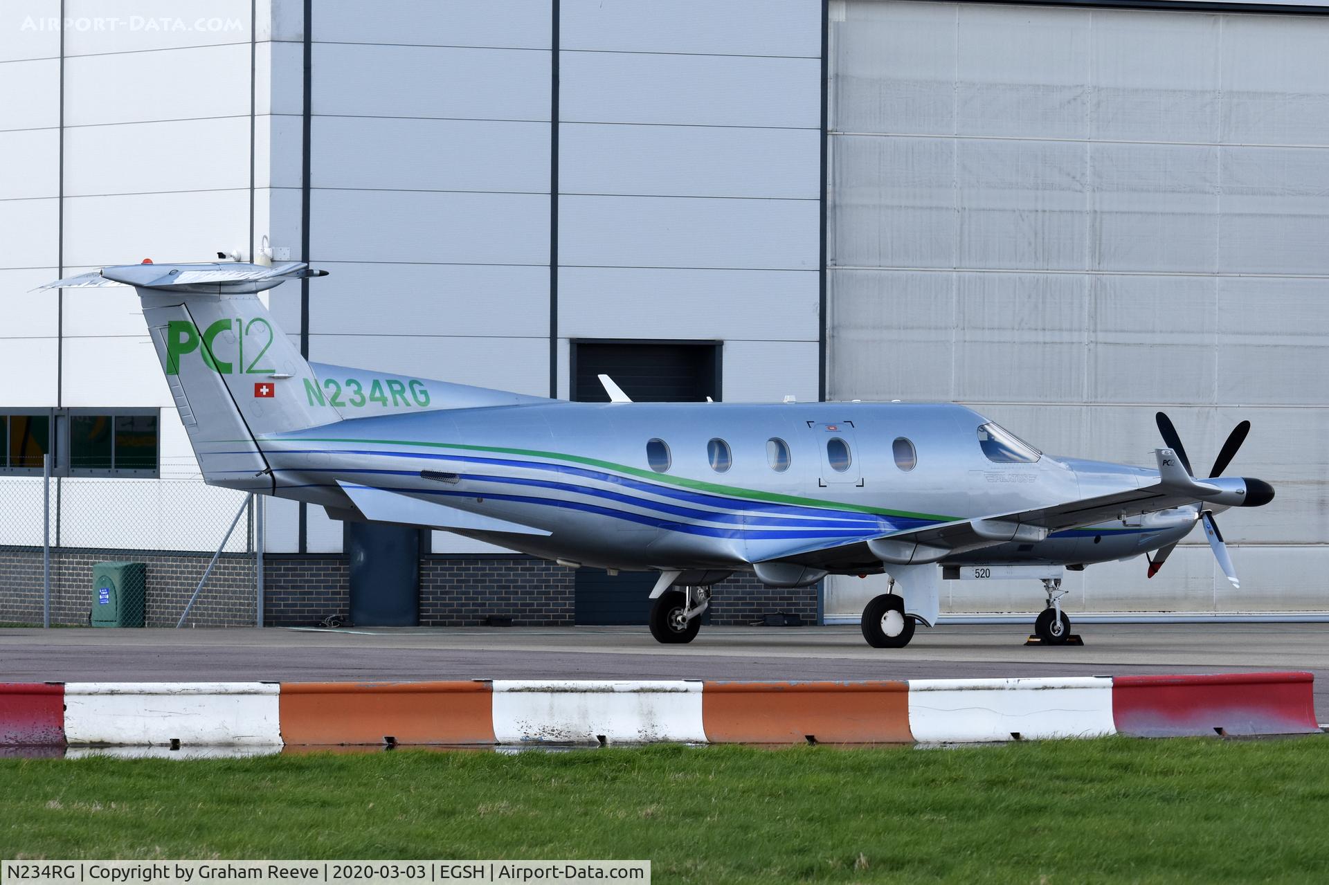 N234RG, 2003 Pilatus PC-12/45 C/N 520, Parked at Norwich.
