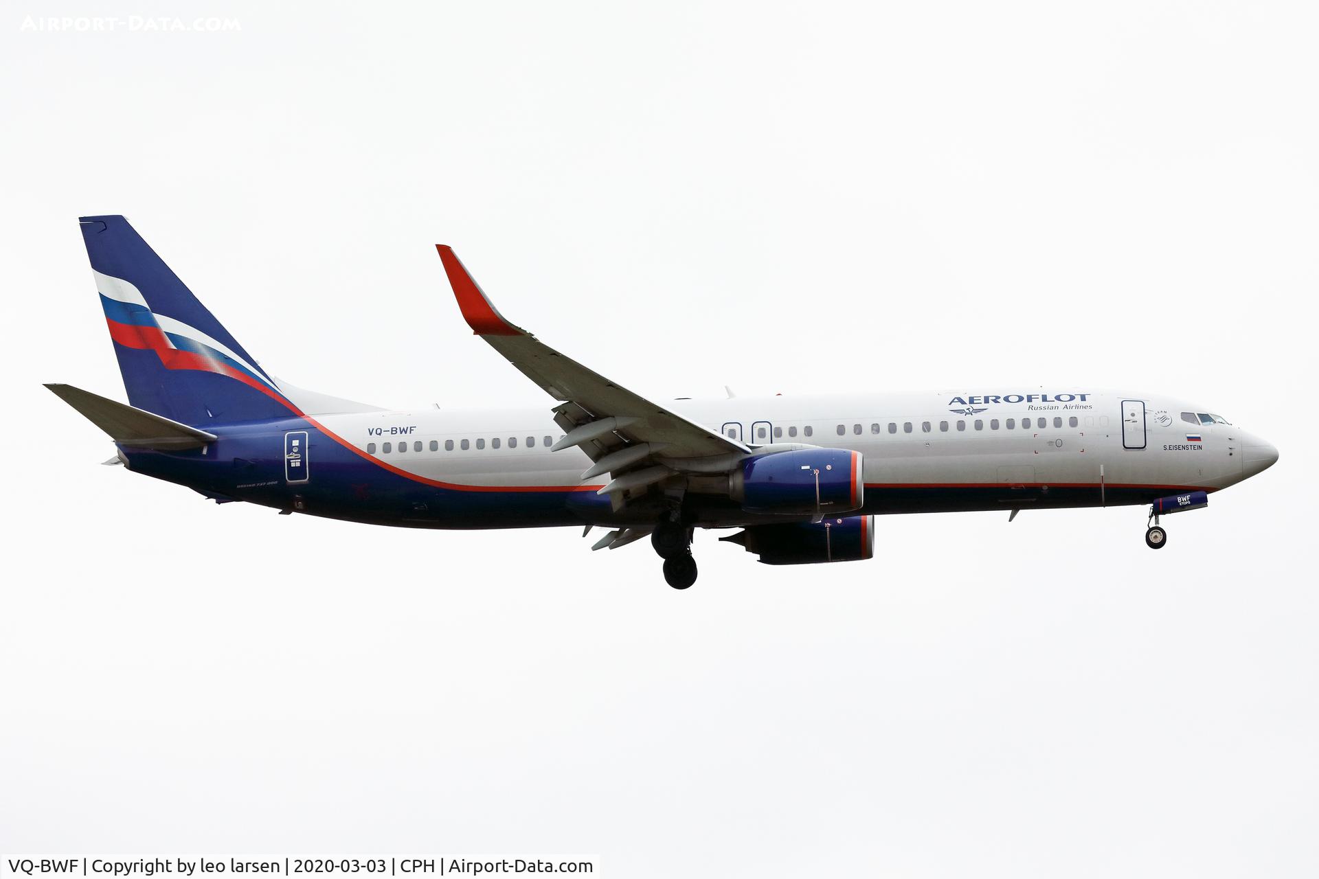 VQ-BWF, 2015 Boeing 737-8LJ C/N 41214, Copenhagen 3.3.2020