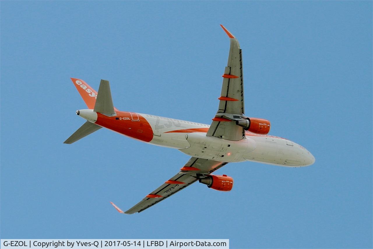 G-EZOL, 2015 Airbus A320-214 C/N 6572, Airbus A320-214, Take off rwy 05, Bordeaux-Mérignac airport (LFBD-BOD)