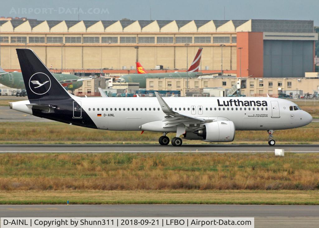 D-AINL, 2018 Airbus A320-271N C/N 8383, Taking off from rwy 32R