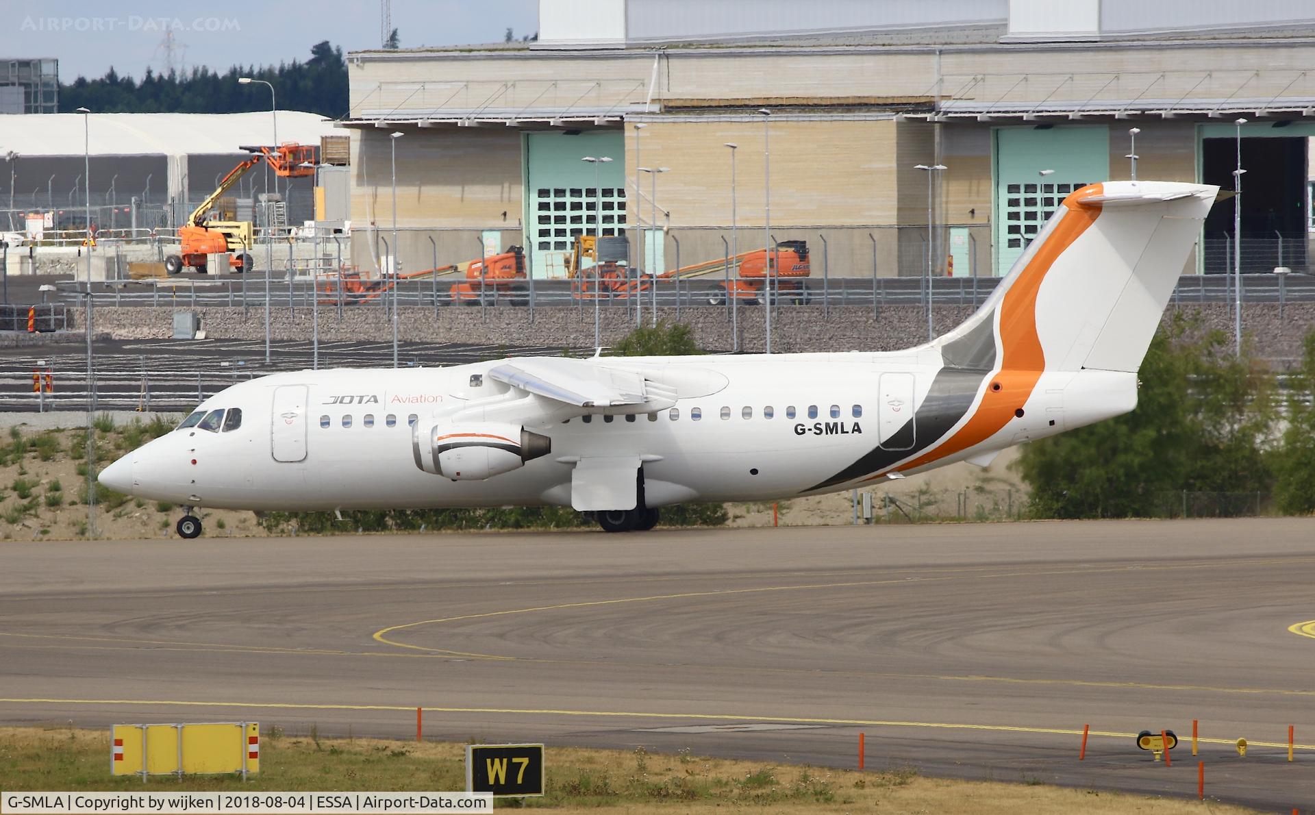 G-SMLA, 1985 British Aerospace BAe.146-200 C/N E2047, Taxiway W