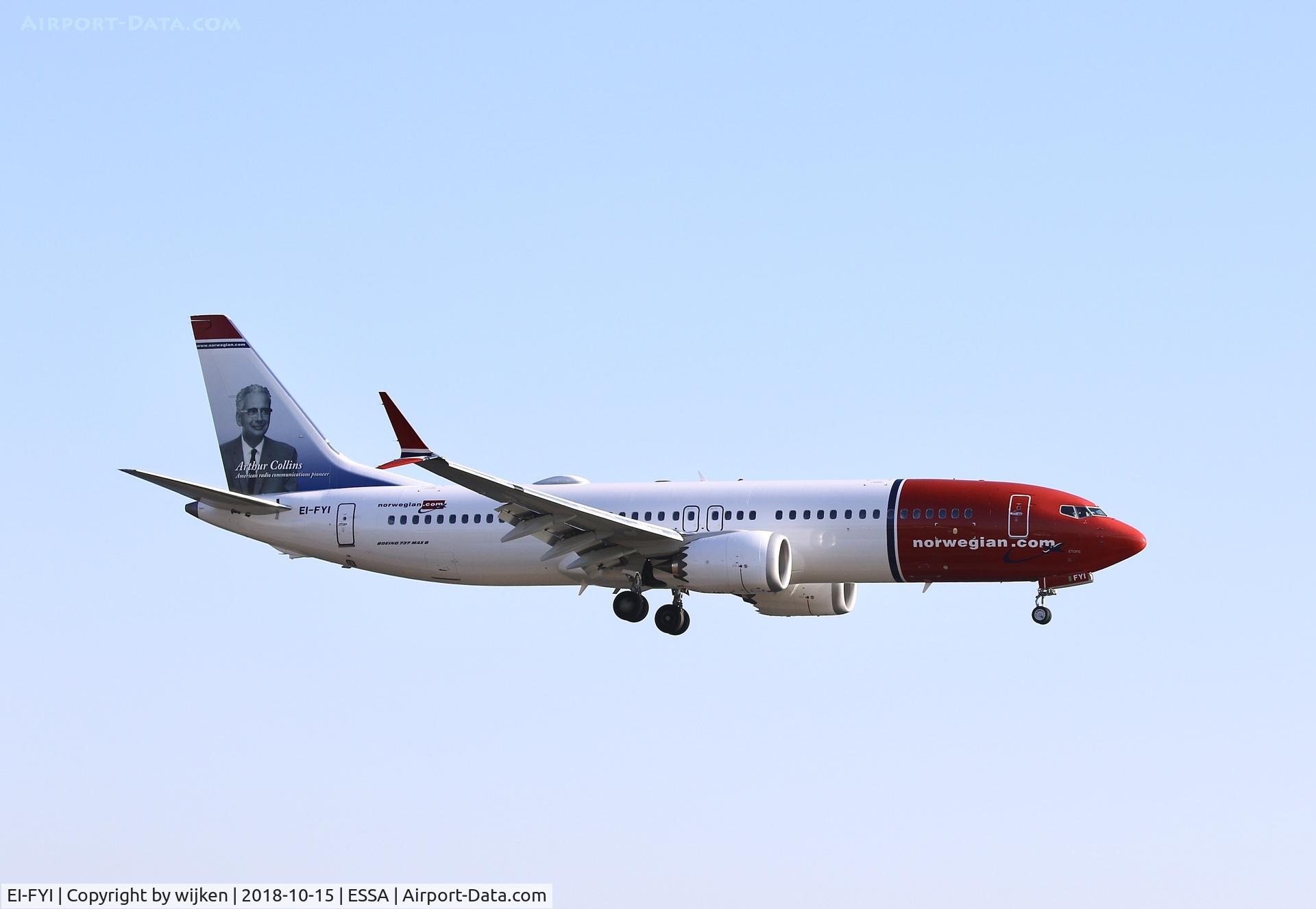 EI-FYI, 2018 Boeing 737-8 C/N 42834, RWY 19L