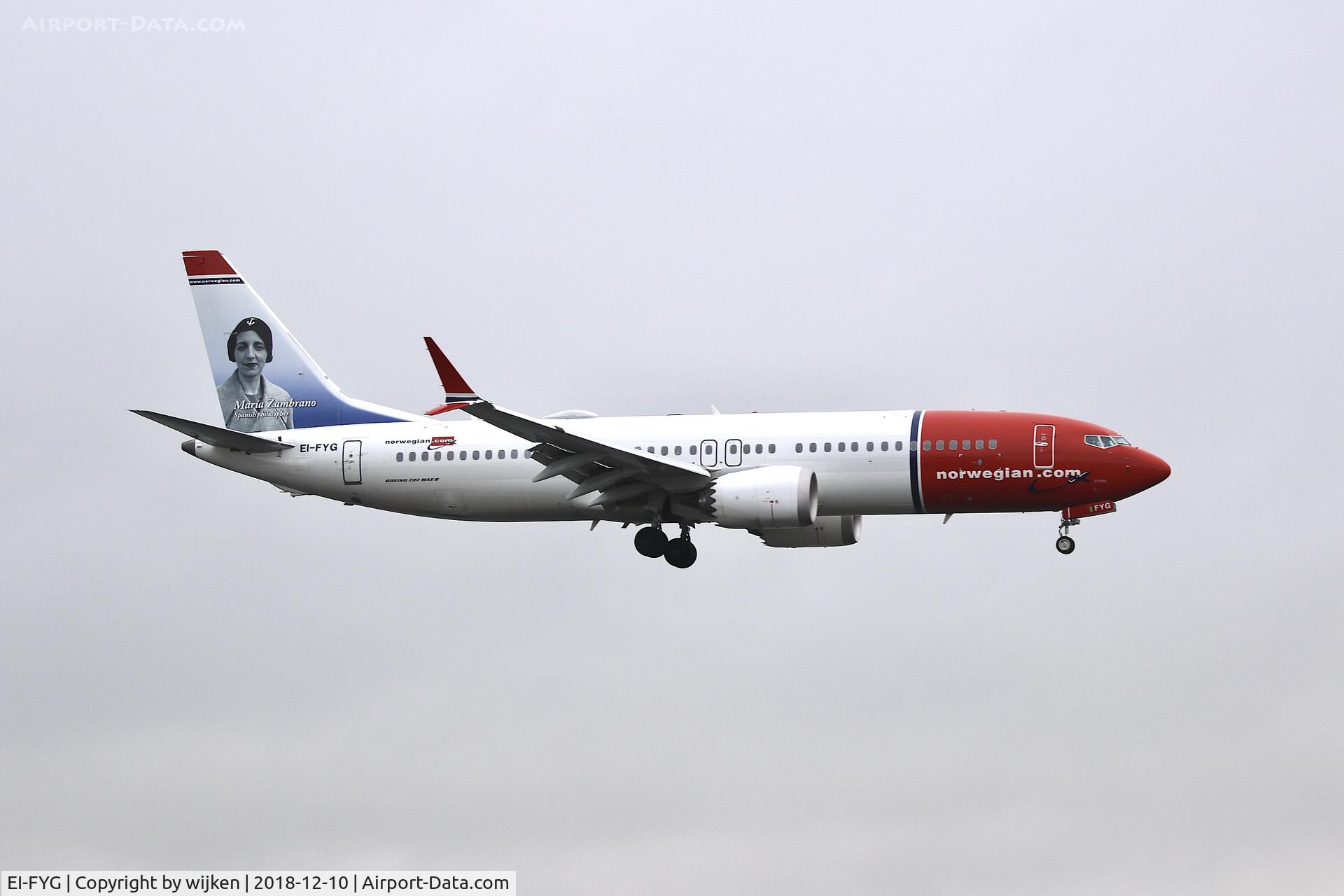 EI-FYG, 2018 Boeing 737-8 MAX C/N 42831, RWY 19L