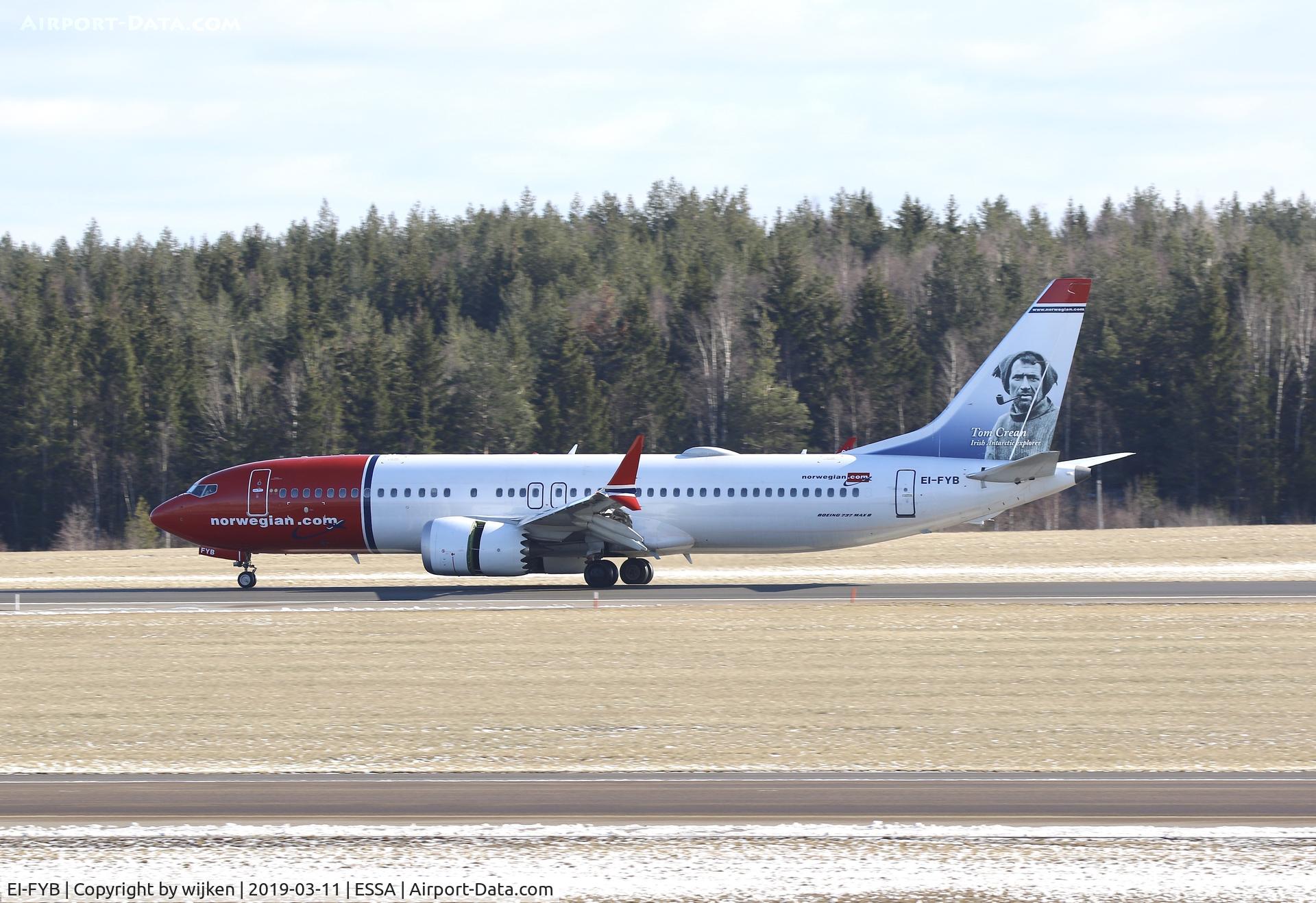 EI-FYB, 2017 Boeing 737-8 MAX C/N 42826, RWY 01R