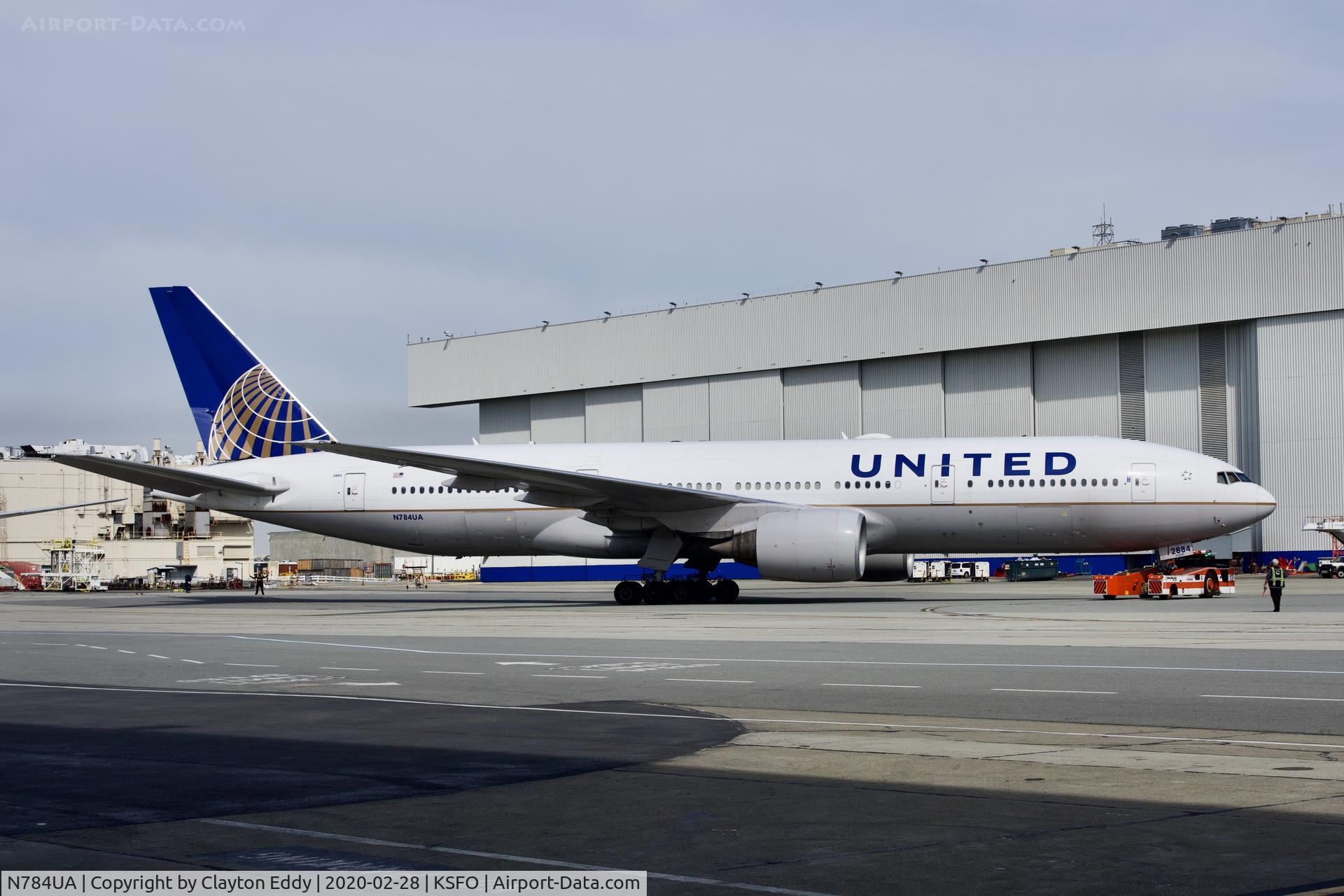 N784UA, 1997 Boeing 777-222/ER C/N 26951, SFO 2020.