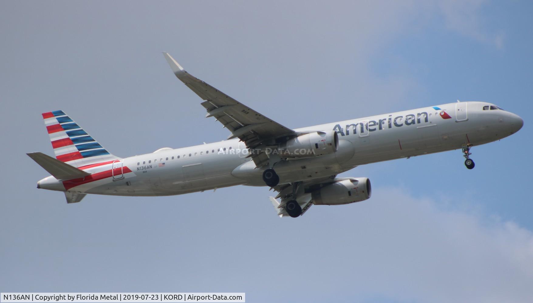N136AN, 2015 Airbus A321-231 C/N 6532, ORD 2019
