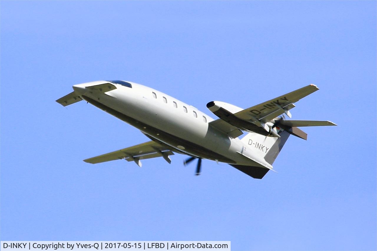 D-INKY, 2008 Piaggio P-180 Avanti C/N 1162, Piaggio P-180 Avanti, Take off rwy 23, Bordeaux-Mérignac airport (LFBD-BOD)