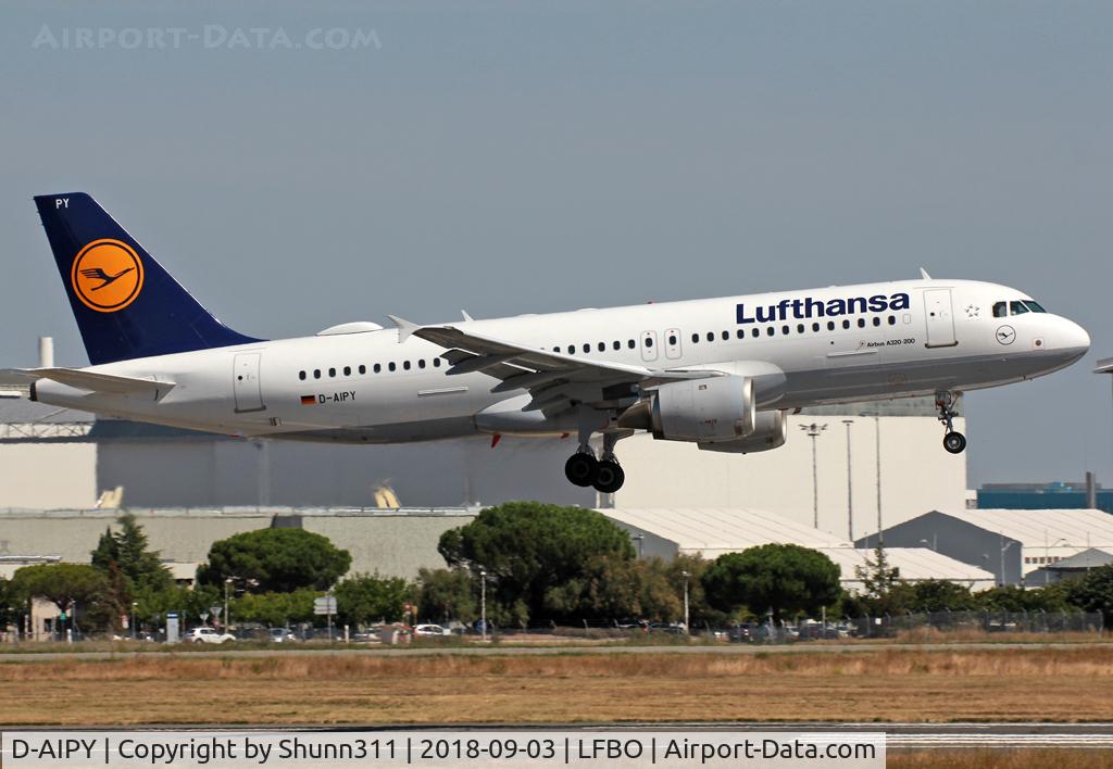 D-AIPY, 1991 Airbus A320-211 C/N 161, Landing rwy 14R...