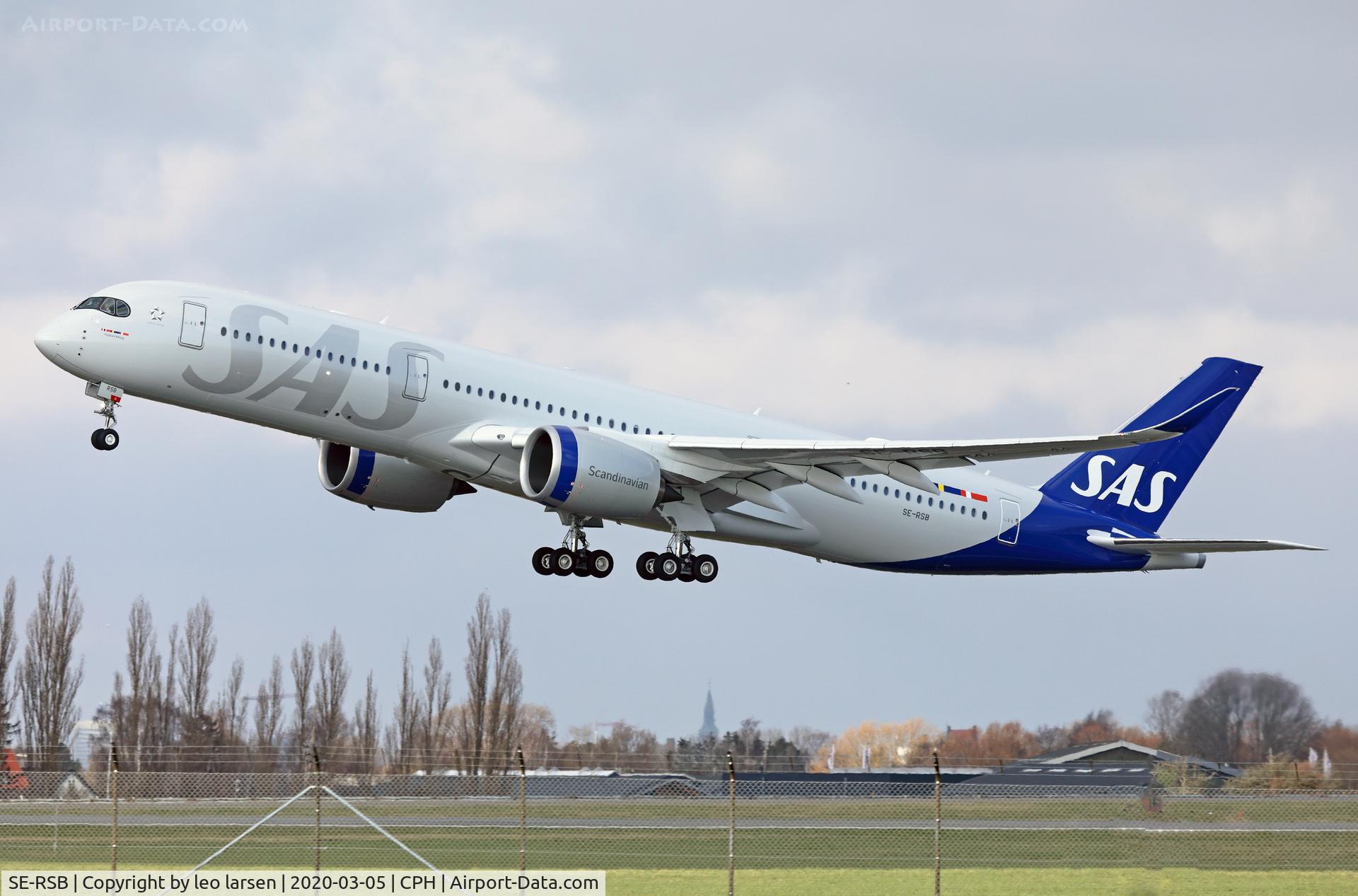 SE-RSB, 2019 Airbus A350-941 C/N 378, Copenhagen 5.3.20 first revenue flight SK 925
bound for Washington IAD.