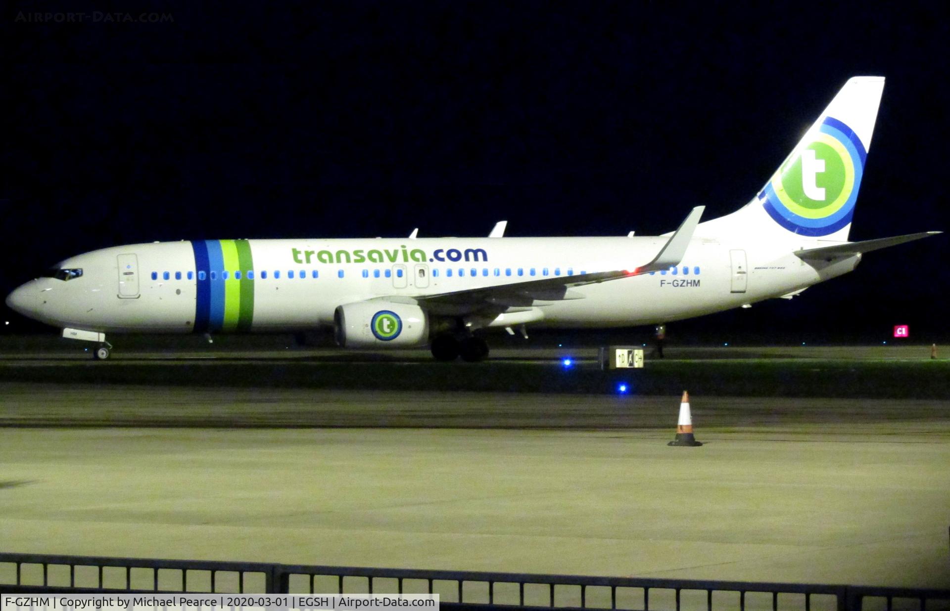 F-GZHM, 2014 Boeing 737-8K2 C/N 37792, Parked on Stand 7 following arrival from Paris (ORY) for maintenance.