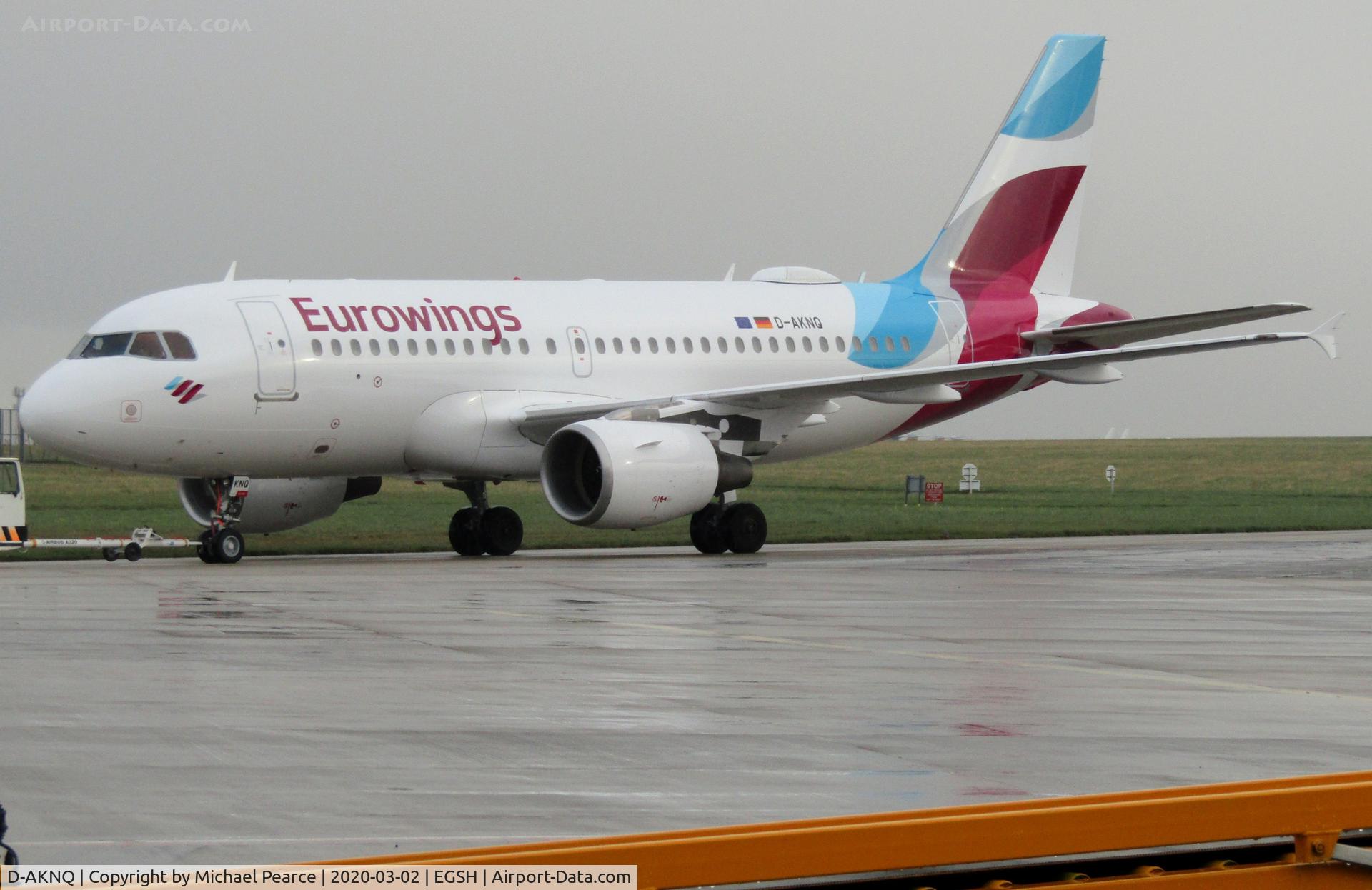 D-AKNQ, 2000 Airbus A319-112 C/N 1170, Under tow by Air Livery to Stand 5, following respray.