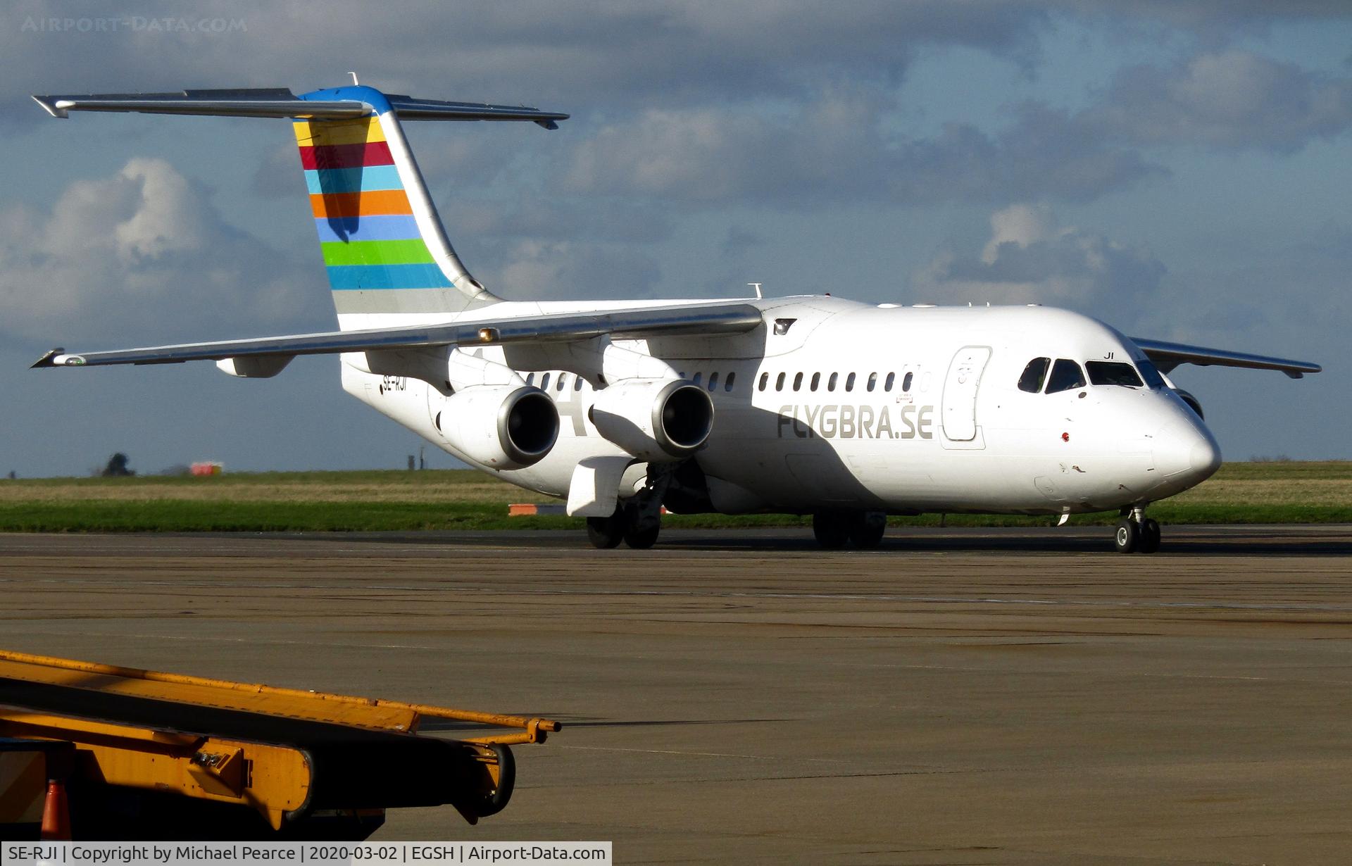 SE-RJI, 1999 British Aerospace Avro 146-RJ100 C/N E3357, Arriving from Malmo (MMX) for storage, following retirement from BRA service.