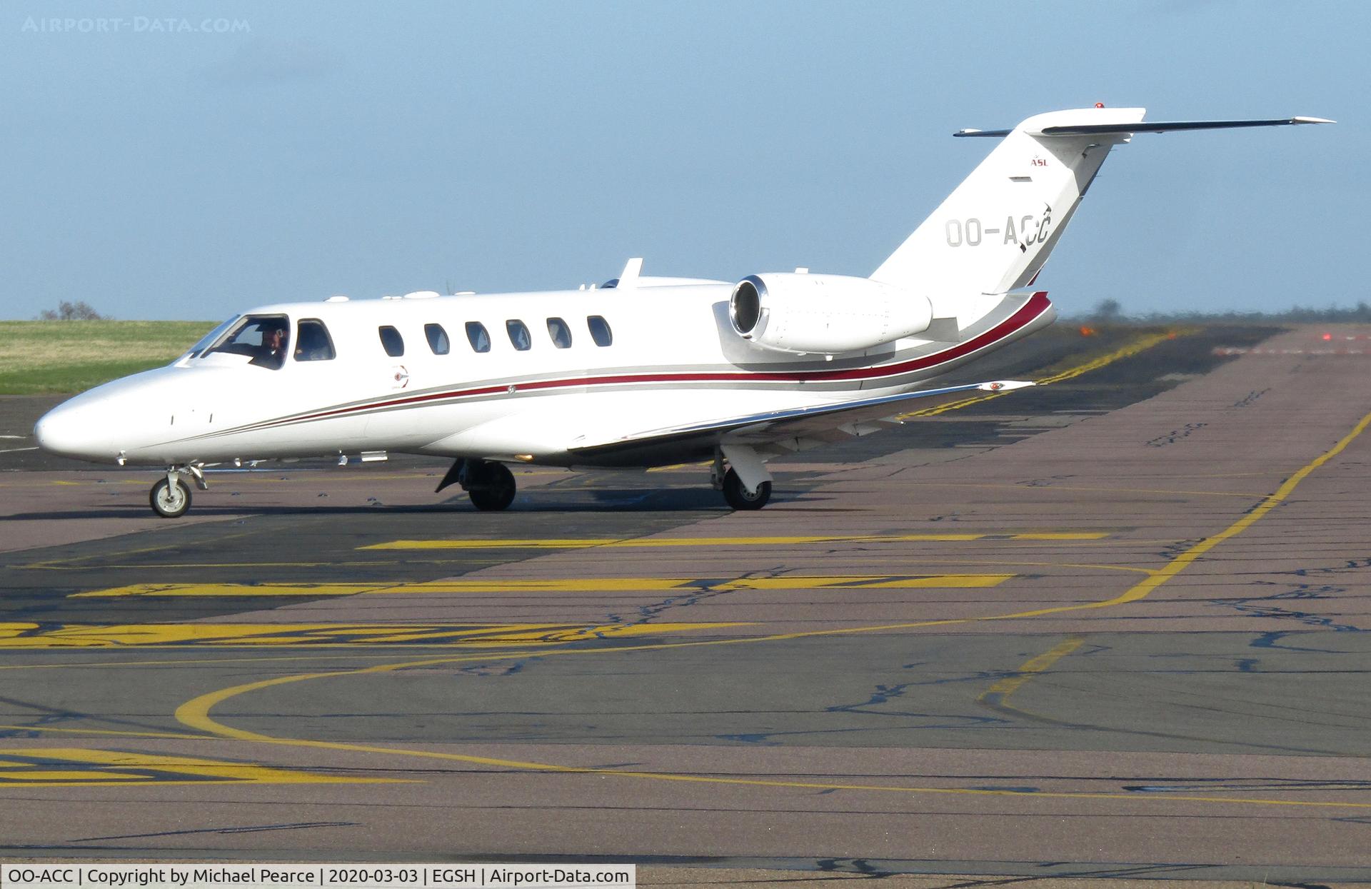 OO-ACC, 2008 Cessna 525A CitationJet CJ2+ C/N 525A-0431, Arriving at SaxonAir from Osten (OST). Return visitor.