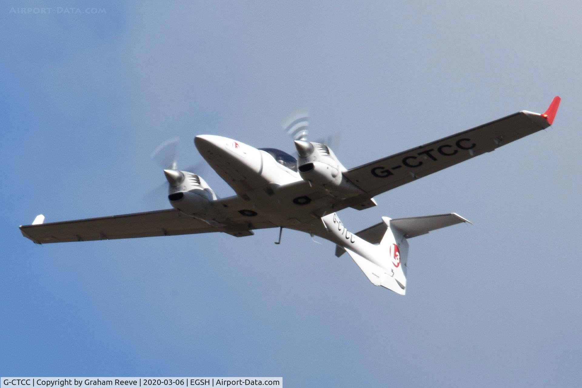 G-CTCC, 2006 Diamond DA-42 Twin Star C/N 42.161, On a low approach to Norwich.