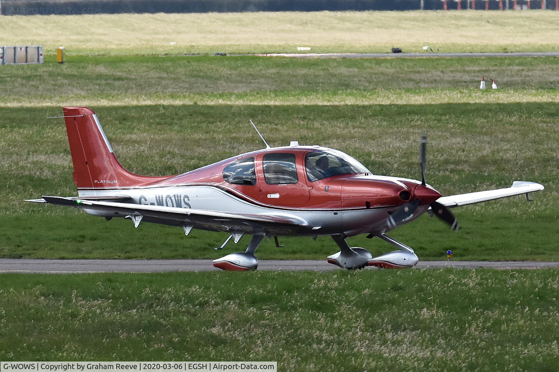 G-WOWS, 2018 Cirrus SR22T C/N 1712, Departing from Norwich.