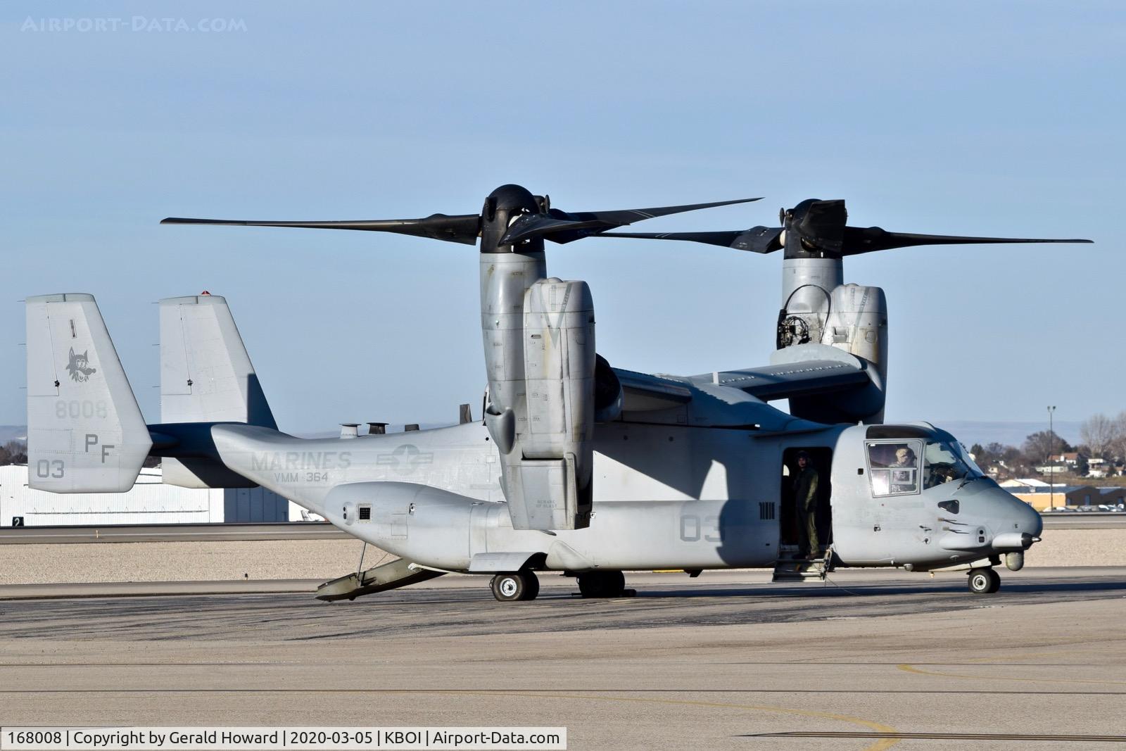 168008, Bell-Boeing MV-22B Osprey C/N D0138, PF-03, VMM-364 