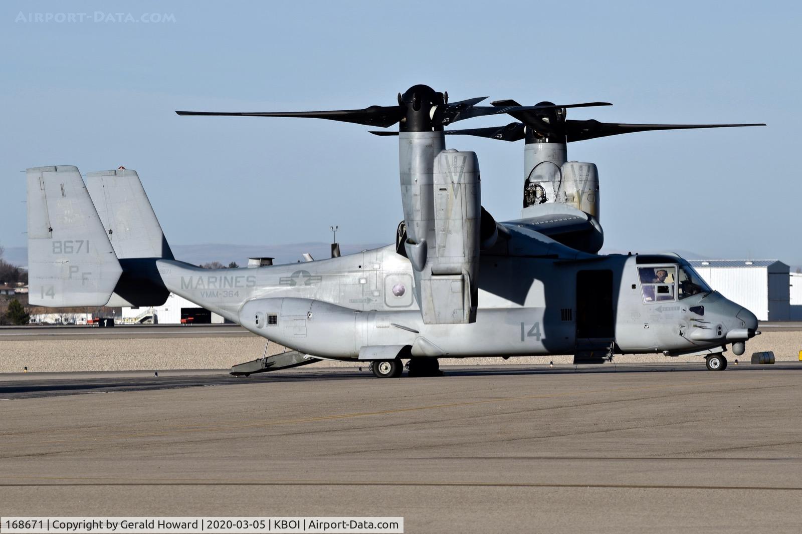 168671, Bell-Boeing MV-22B Osprey C/N D0331, PF-14, VMM-364 