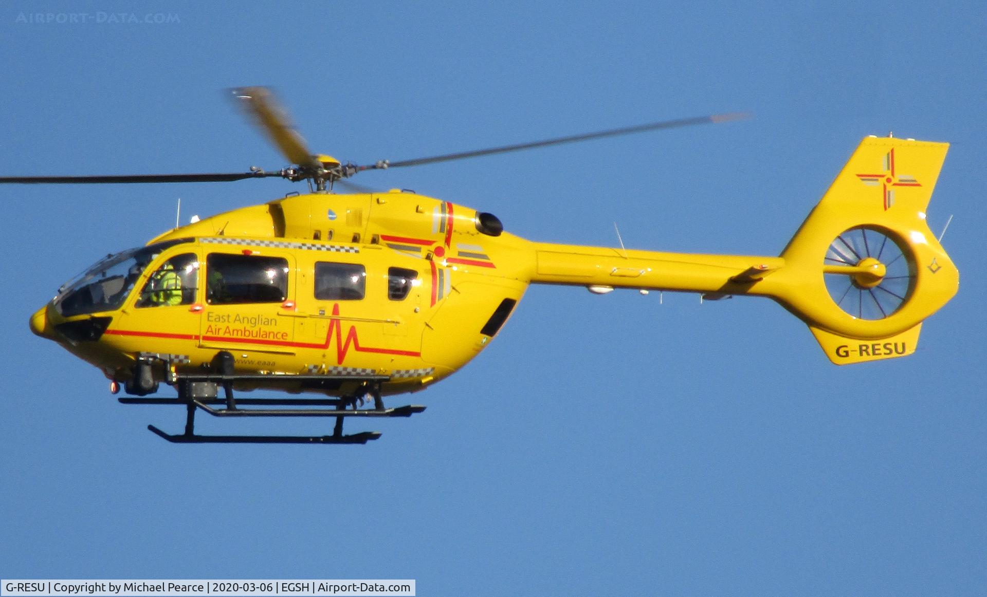 G-RESU, 2015 Airbus Helicopters EC-145T-2 (BK-117D-2) C/N 20052, Departing on a rescue mission. She recently returned from maintenance and is back to operation.