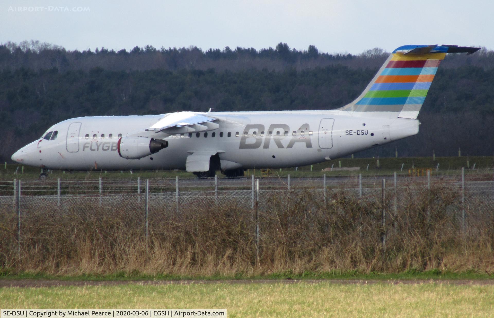 SE-DSU, 1994 British Aerospace Avro 146-RJ100 C/N E3248, Stored on the North Side following retirement from BRA service. Arrived at NWI on 2nd November 2019.