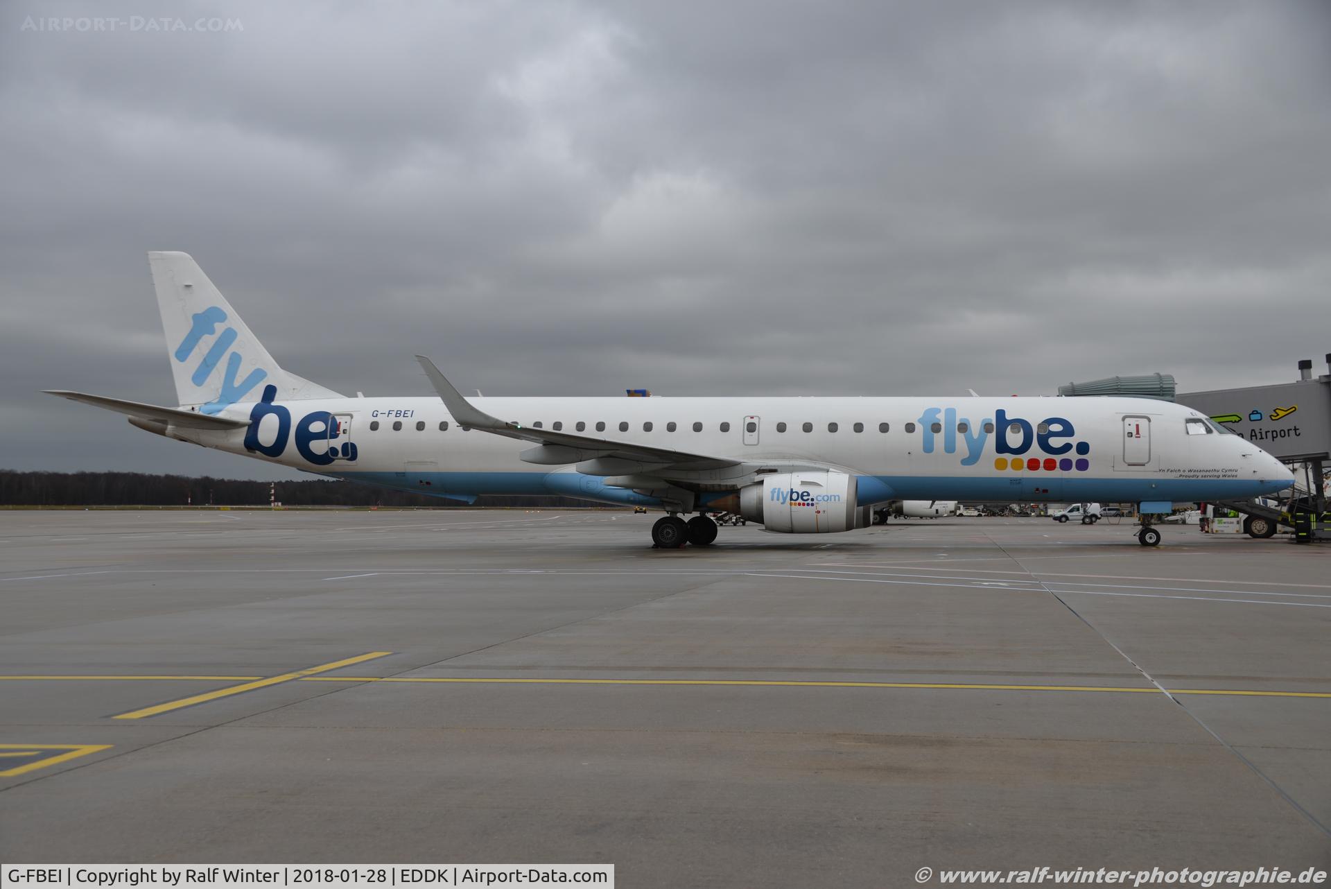 G-FBEI, 2007 Embraer 195LR (ERJ-190-200LR) C/N 19000143, Embraer ERJ-195LR 190-200LR - BE BEE FlyBe - 19000143 - G-FBEI - 28.01.2018 - CGN